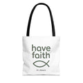 Have Faith in Jesus Tote Bag — Christian Fish Symbol Canvas Tote