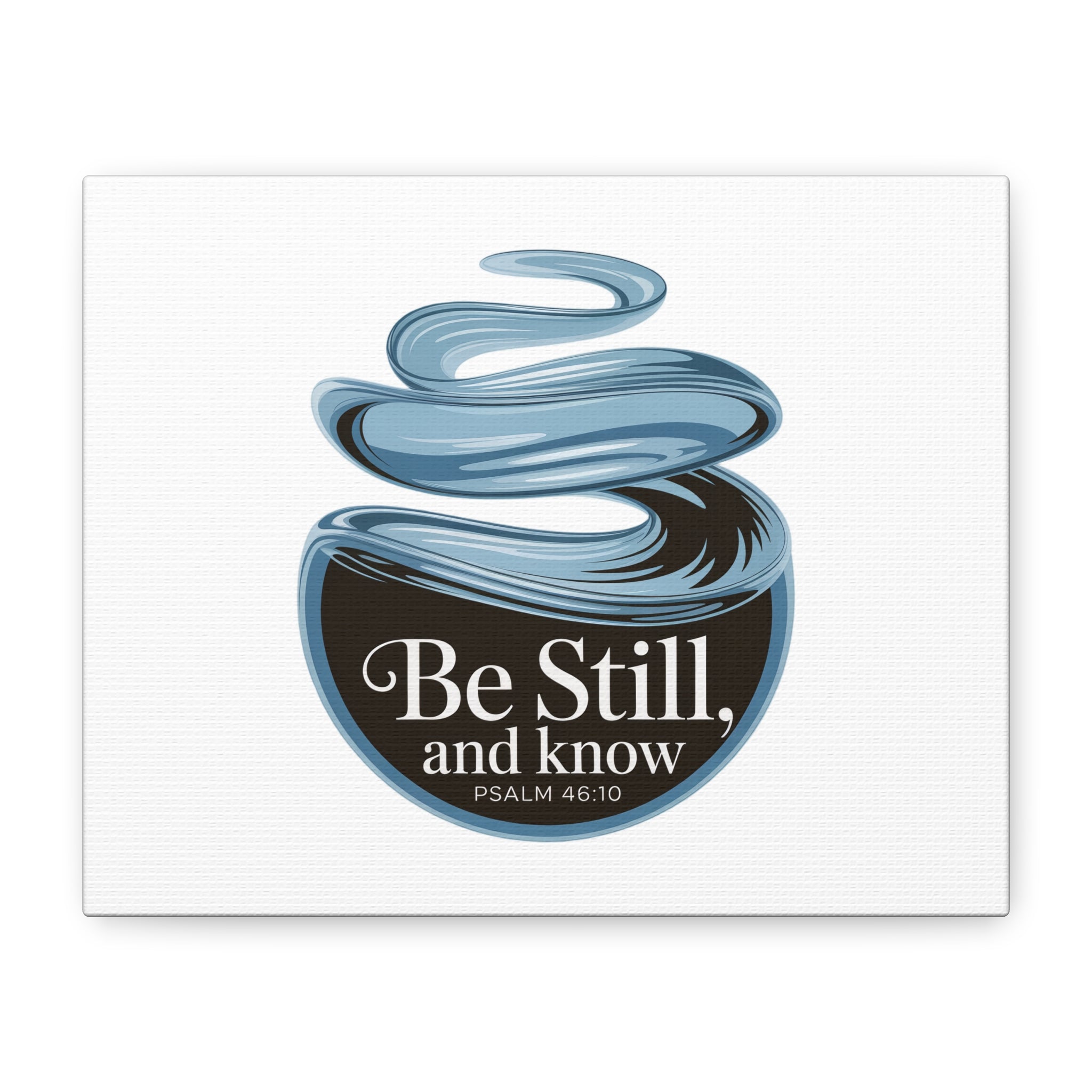 Be Still & Know Canvas Wall Art — Minimal Heart Quote Stretched Matte Canvas