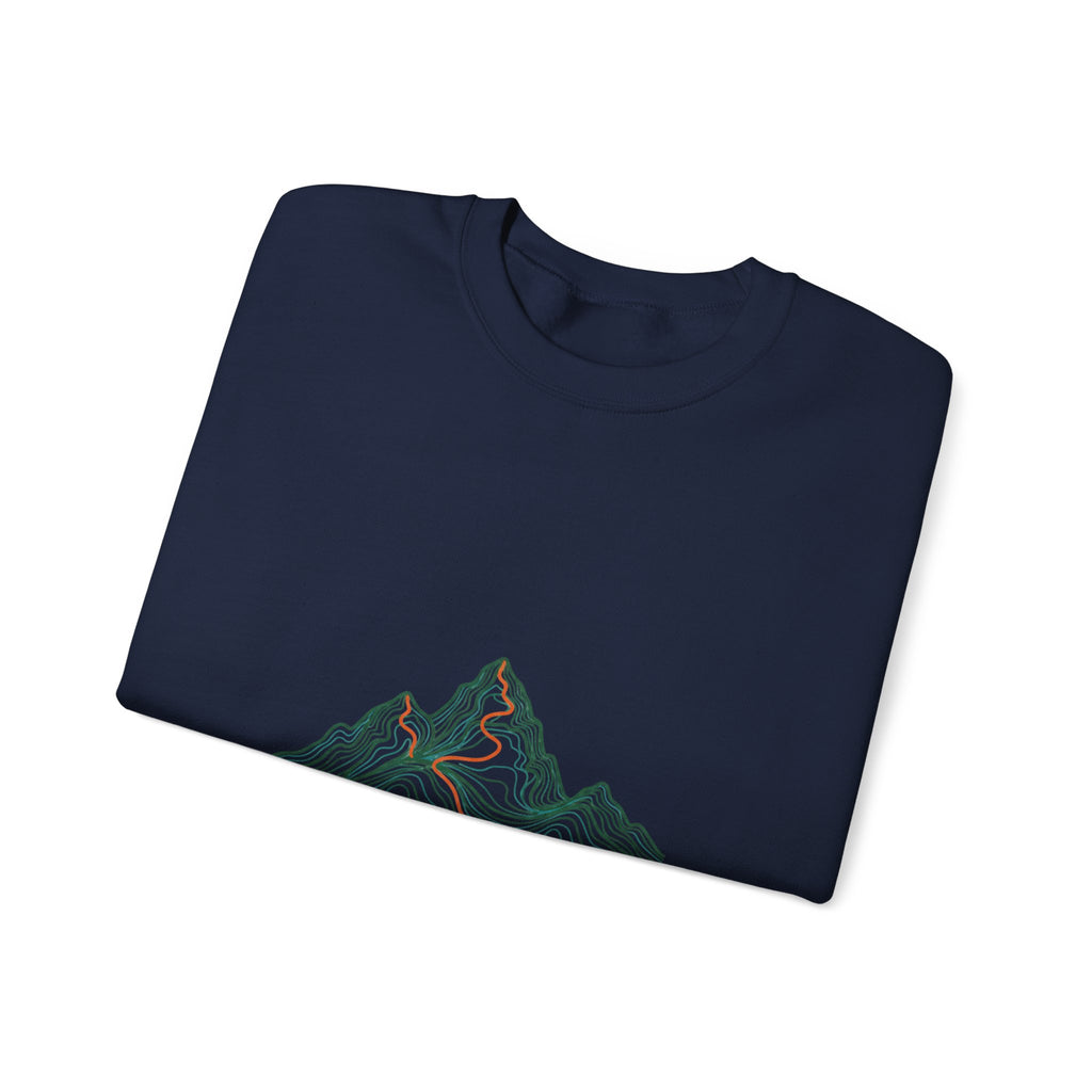 Topographic Contour Mountain Sweatshirt | topographic map print, contour line design