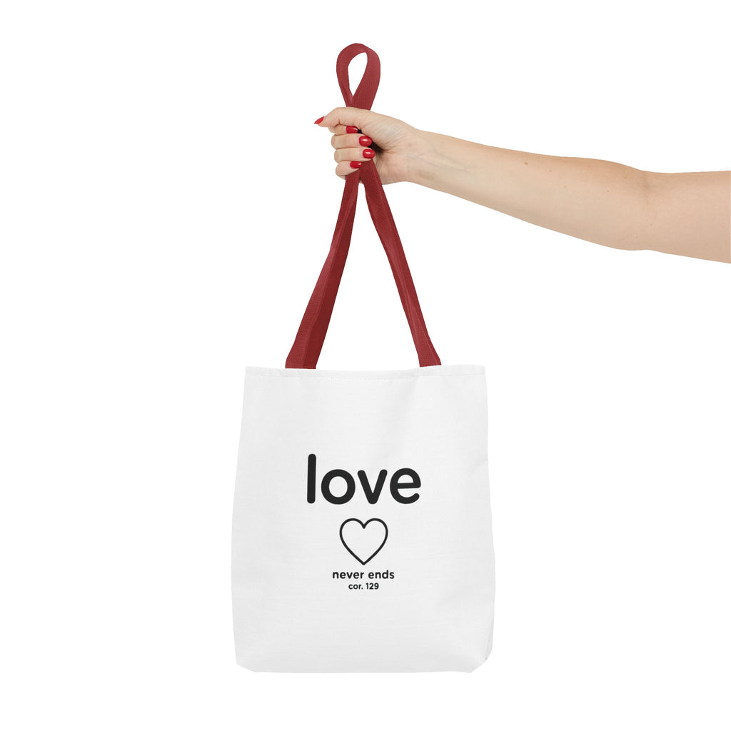 Love Never Ends Tote Bag