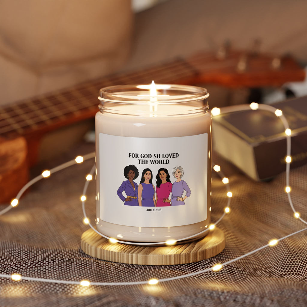 For God So Loved The World Candle | Feminist Empowerment, IWD Typography