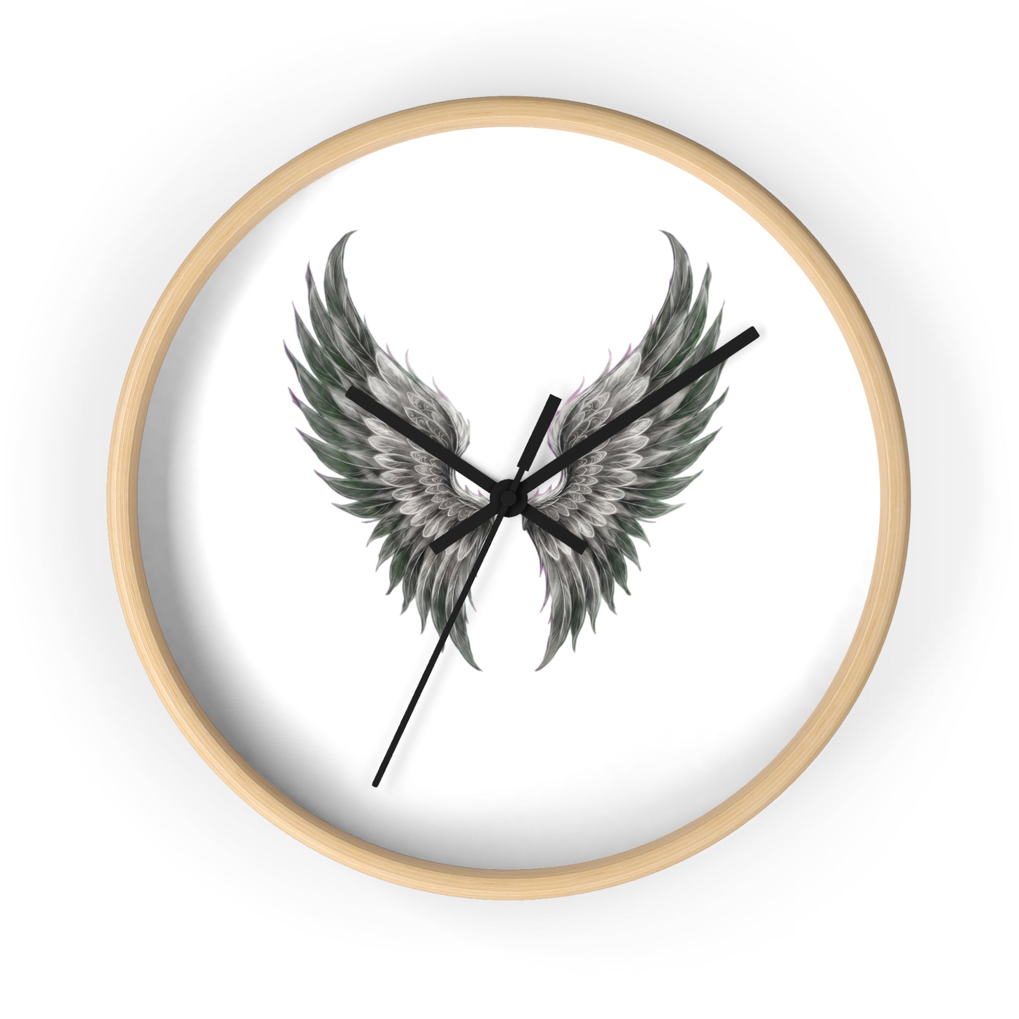 Angel Wings Wall Clock — Minimal Feathered Wing Timepiece
