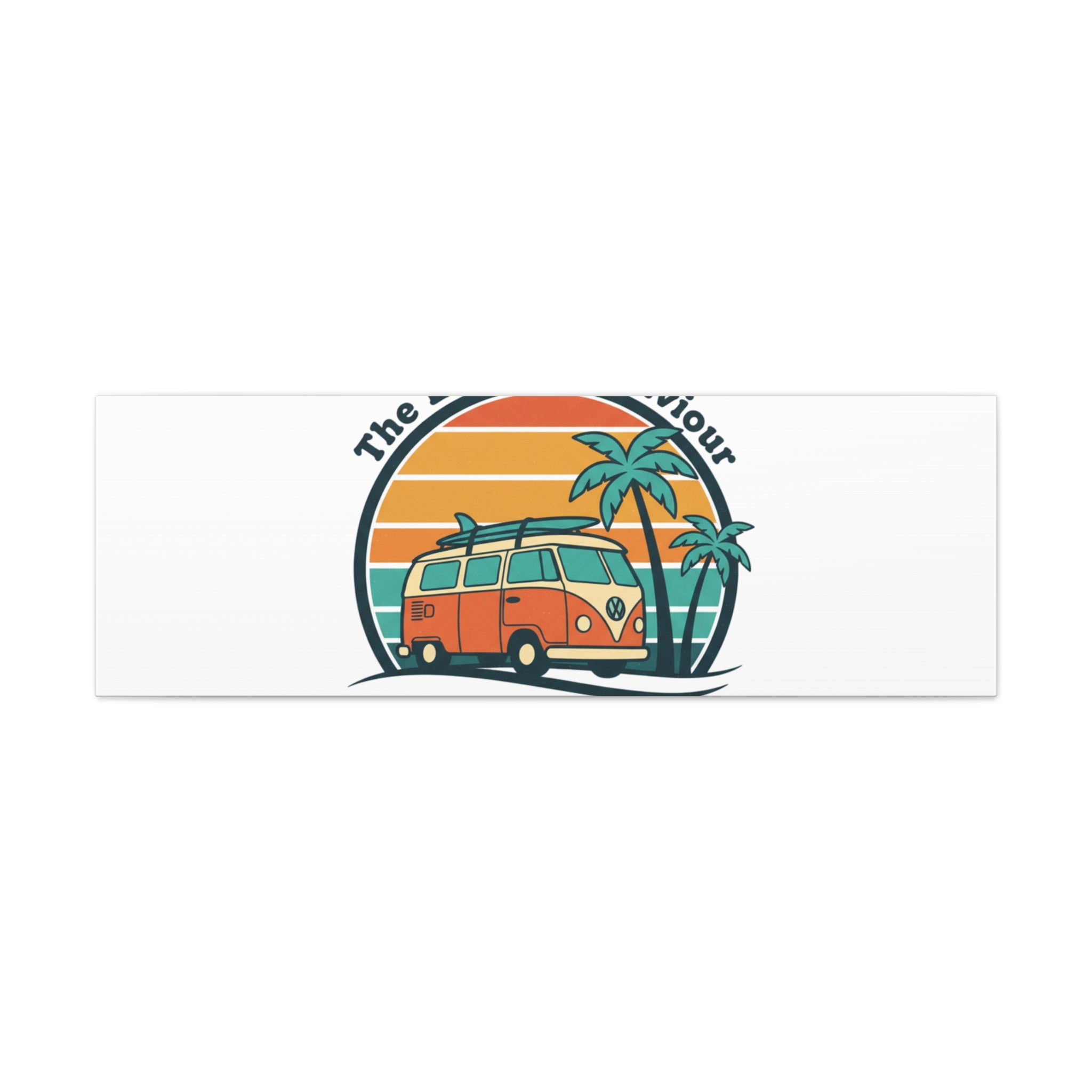 The Lord our Saviour, Retro Surf Sunset Canvas | 70s Van Palm Postcard, Analog Sunshine Aesthetic