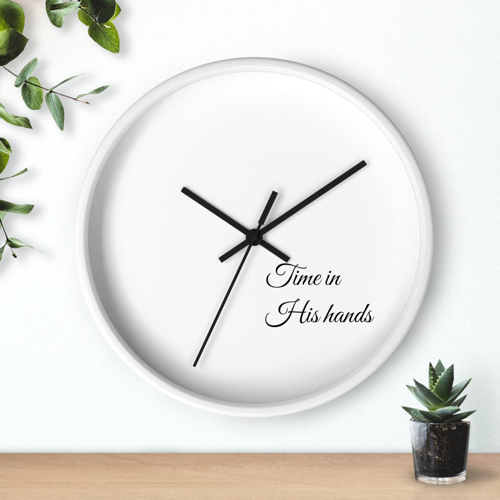 “Time in His hands” Wall Clock — Minimalist Bible Scripture Clock