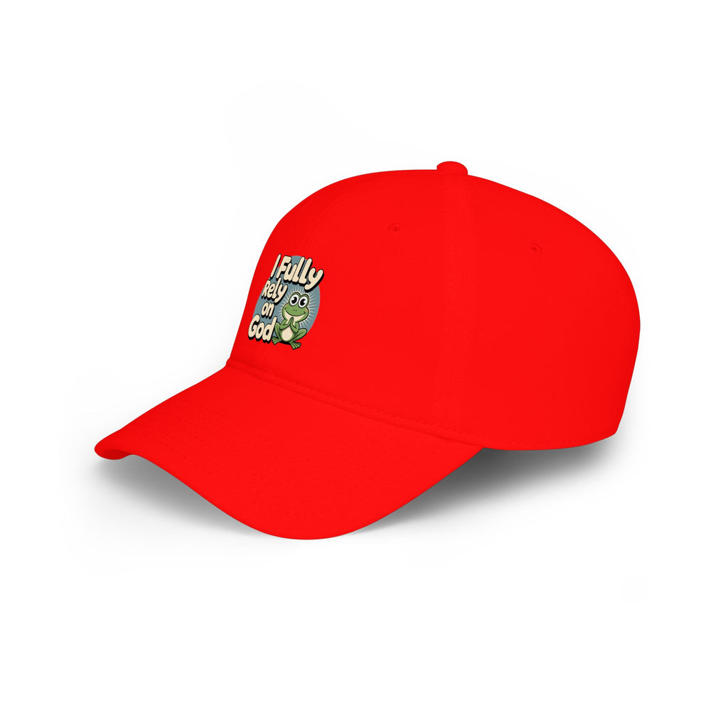 I Fully Rely on God Frog Cap - Low Profile Baseball Hat, Christian Faith Baseball Cap