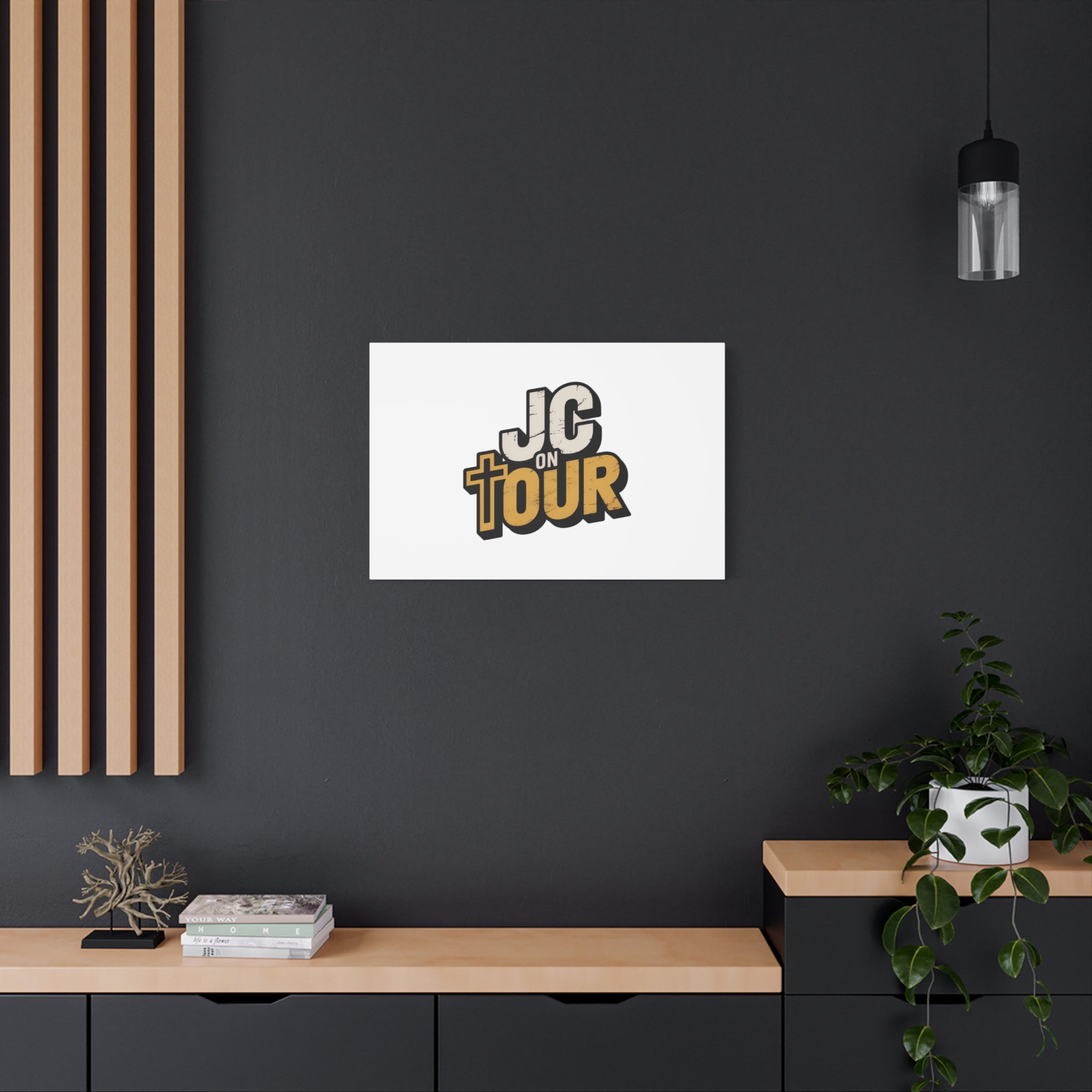 JC on Tour Matte Canvas Wall Art – Christian Faith-Inspired Stretched Canvas