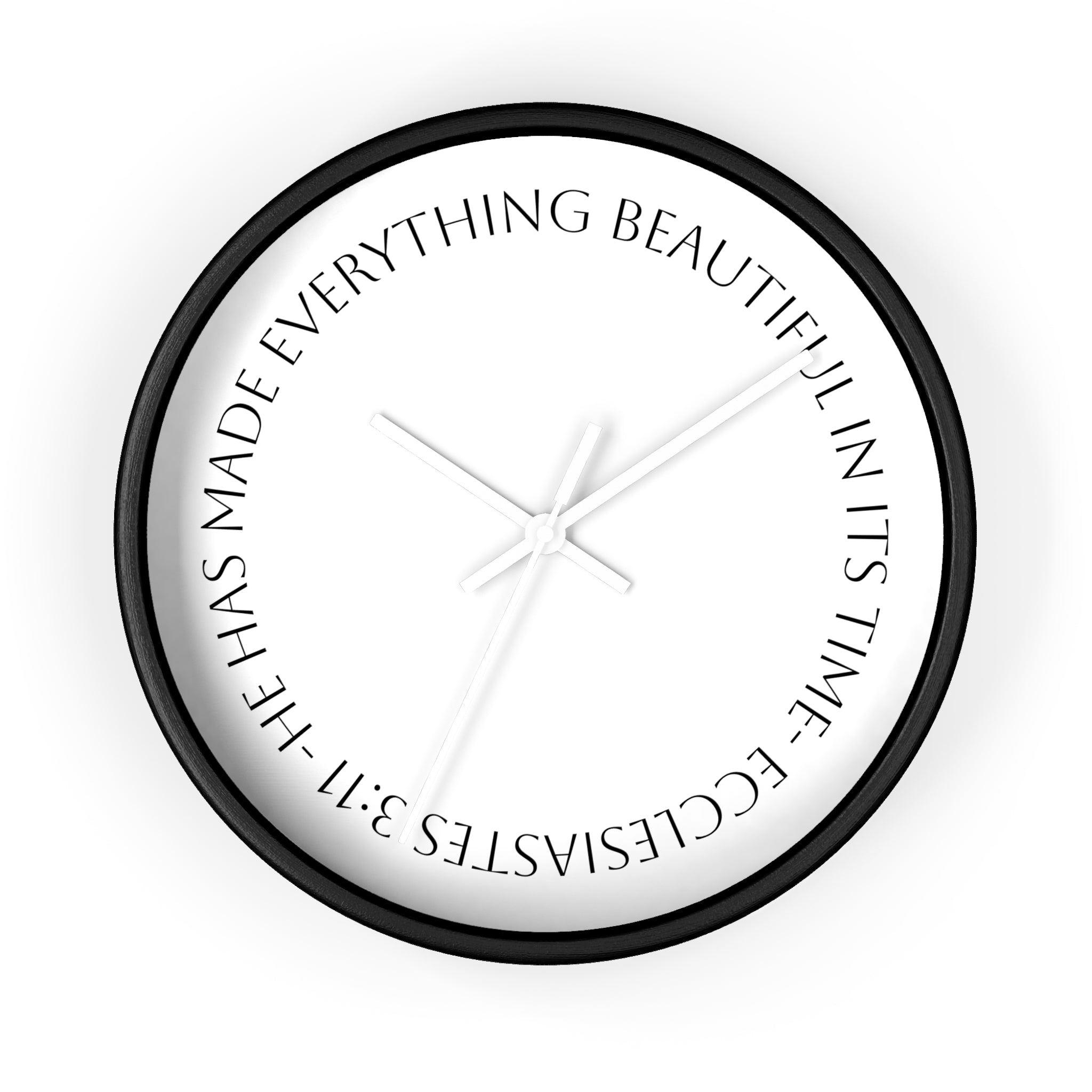 "Everything Beautiful In It´s Time"— (Ecclesiastes 3:11) Scripture Decorative Wall Clock