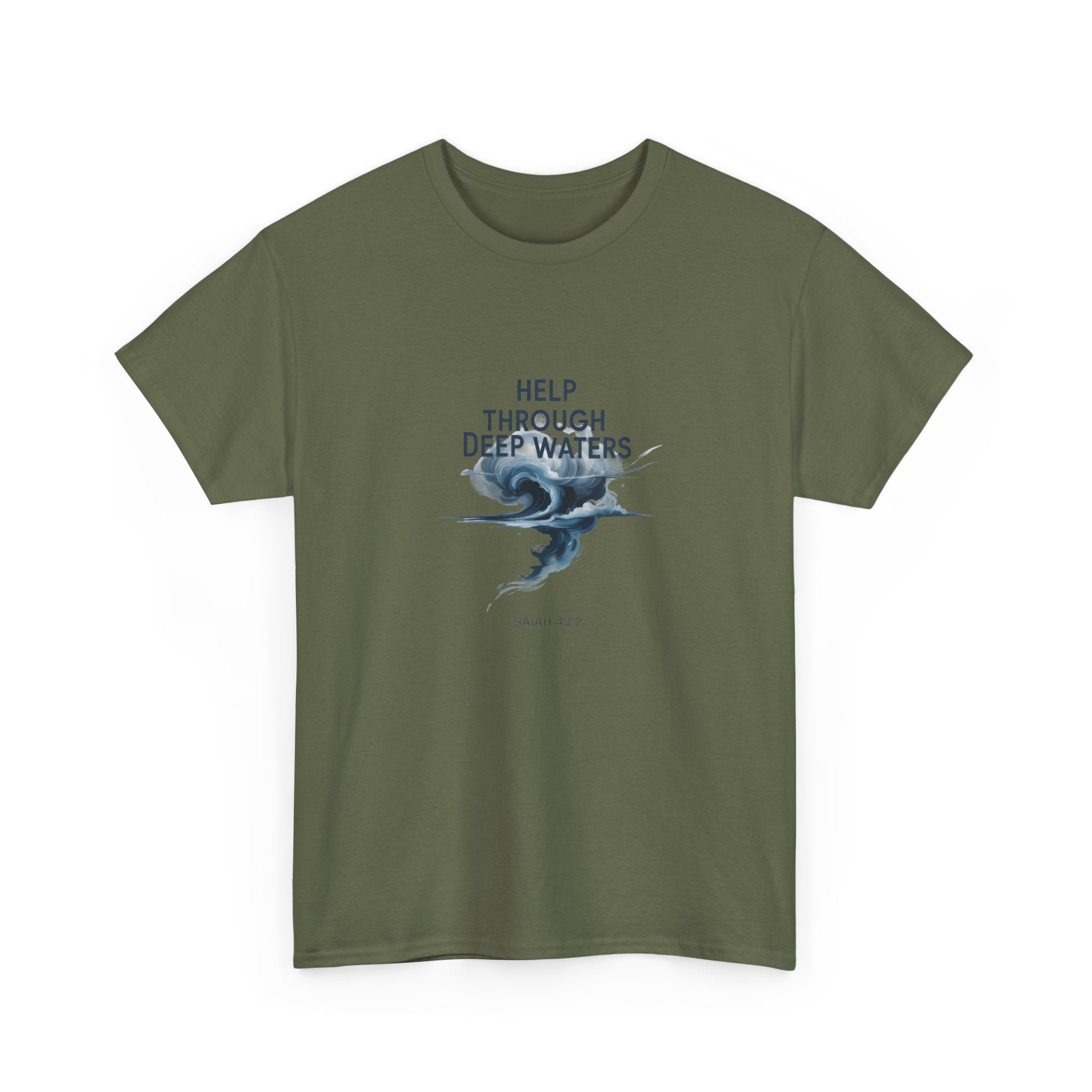 Help Through Deep Waters Christian T-Shirt — Minimal Wave Design
