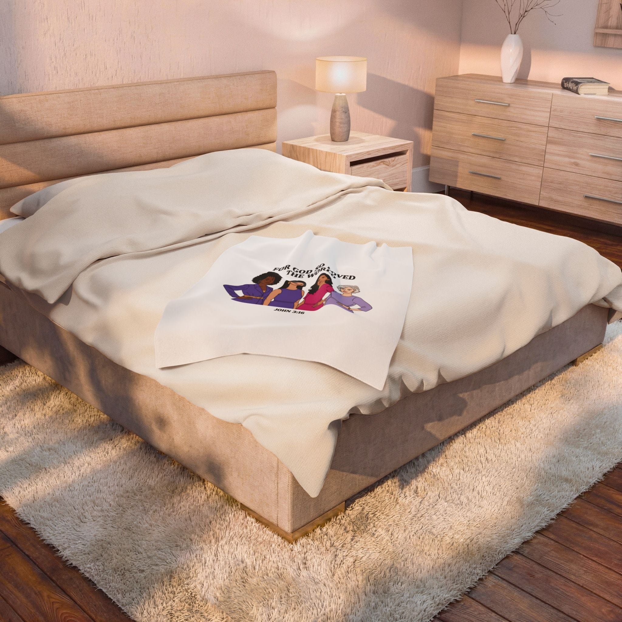 For God So Loved The World Blanket | IWD Feminist Empowerment, Equality Design