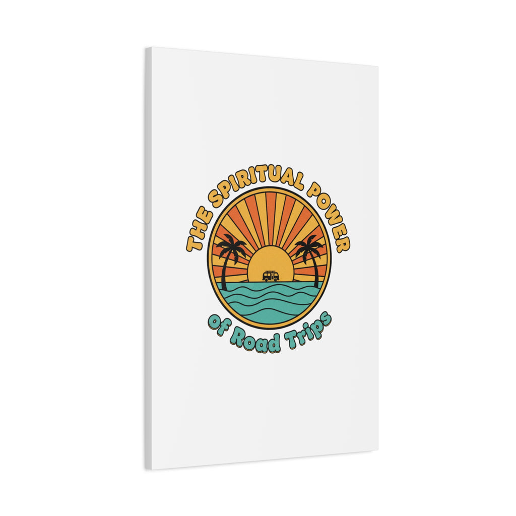 Spiritual Road Trips Canvas | 1970s Sunset Retro Palm Poster