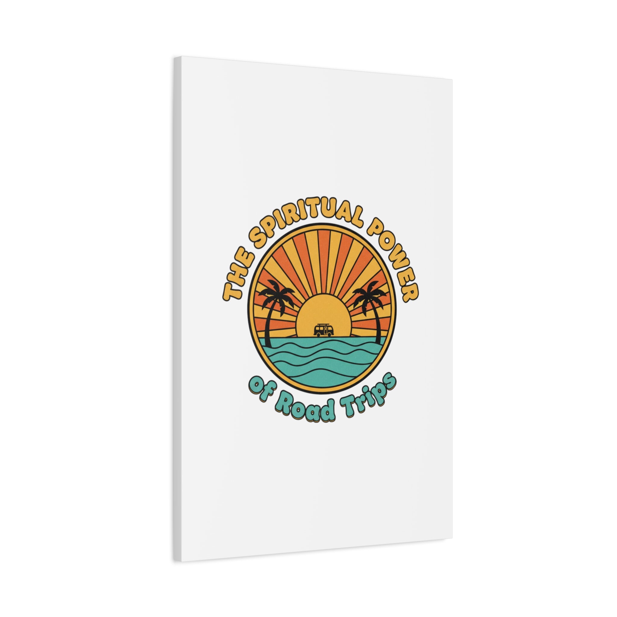 Spiritual Road Trips Canvas | 1970s Sunset Retro Palm Poster