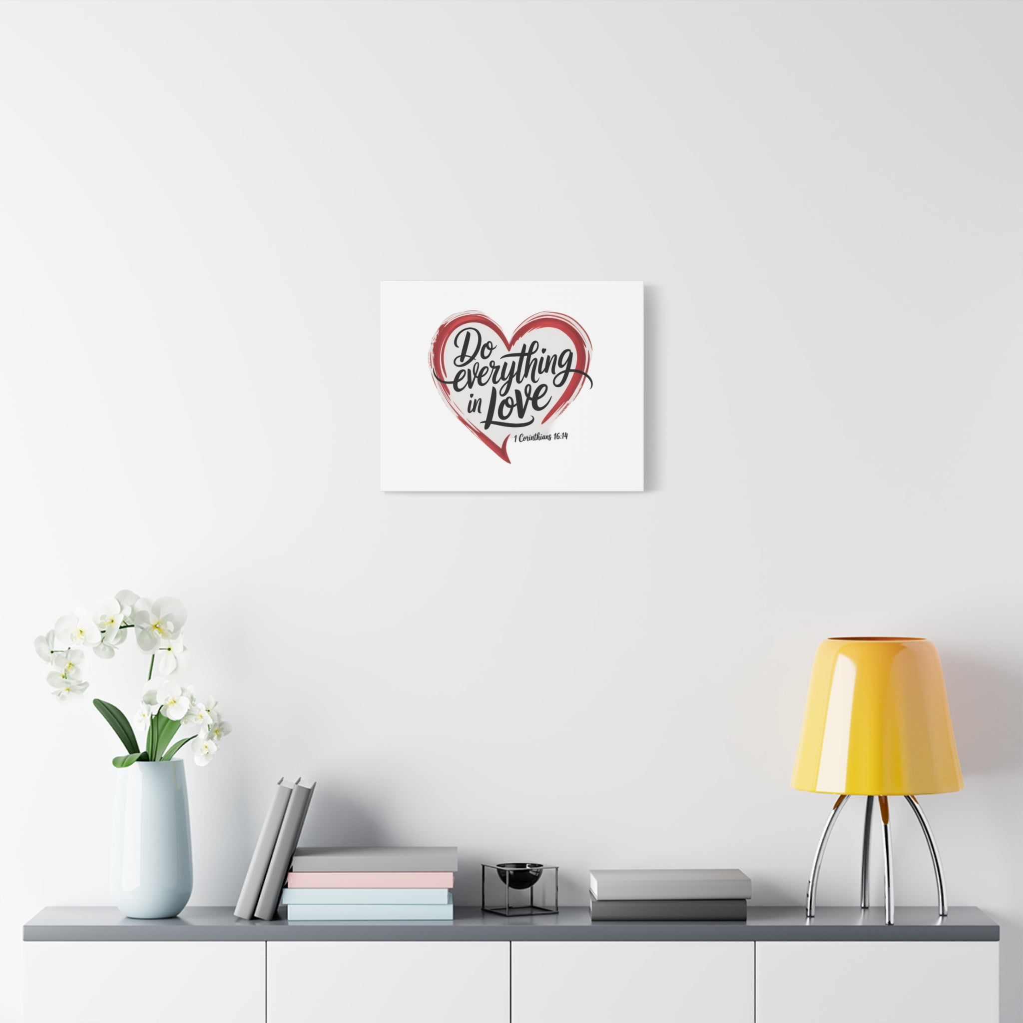 Do Everything in Love Heart Canvas — Stretched Matte Wall Art