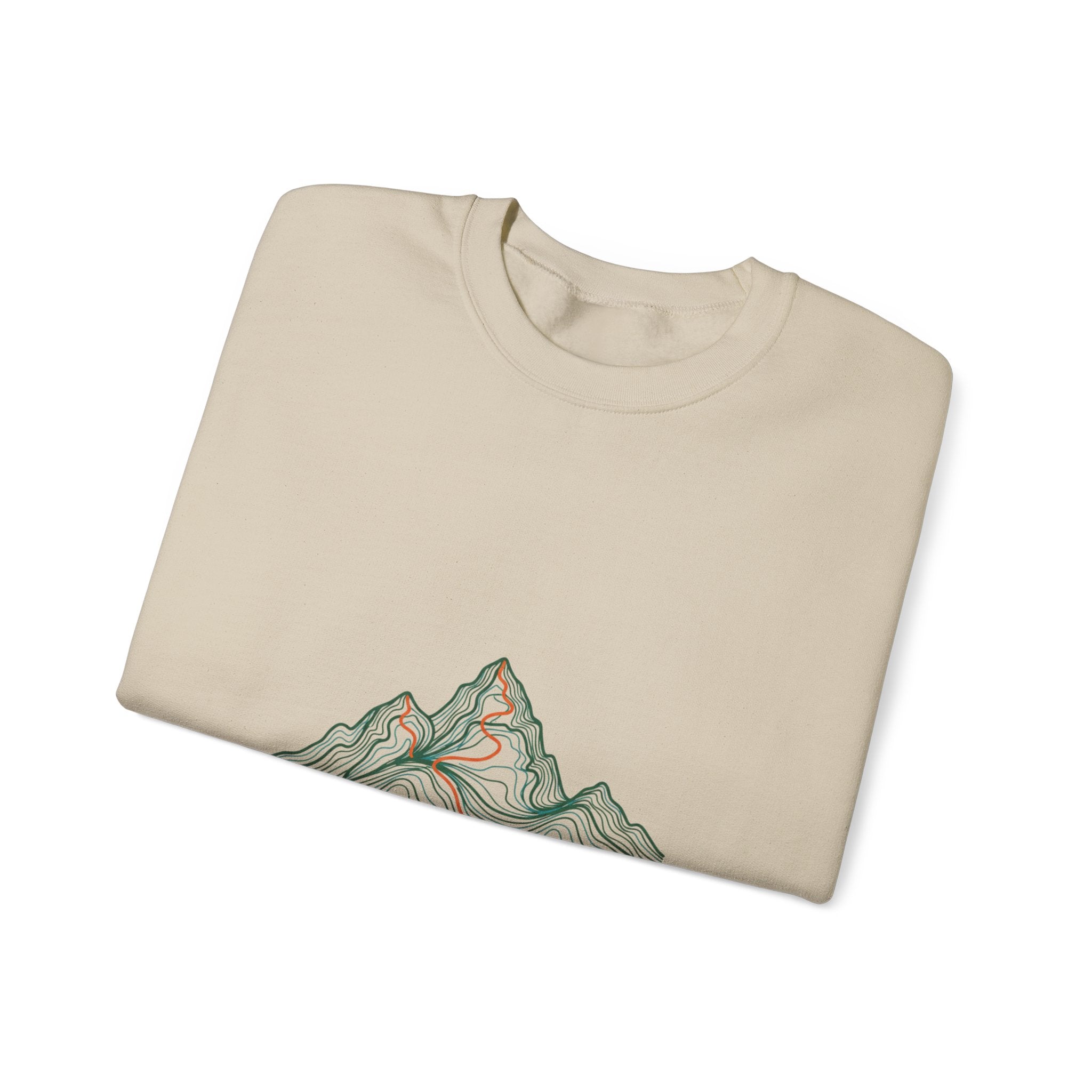 Topographic Contour Mountain Sweatshirt | topographic map print, contour line design