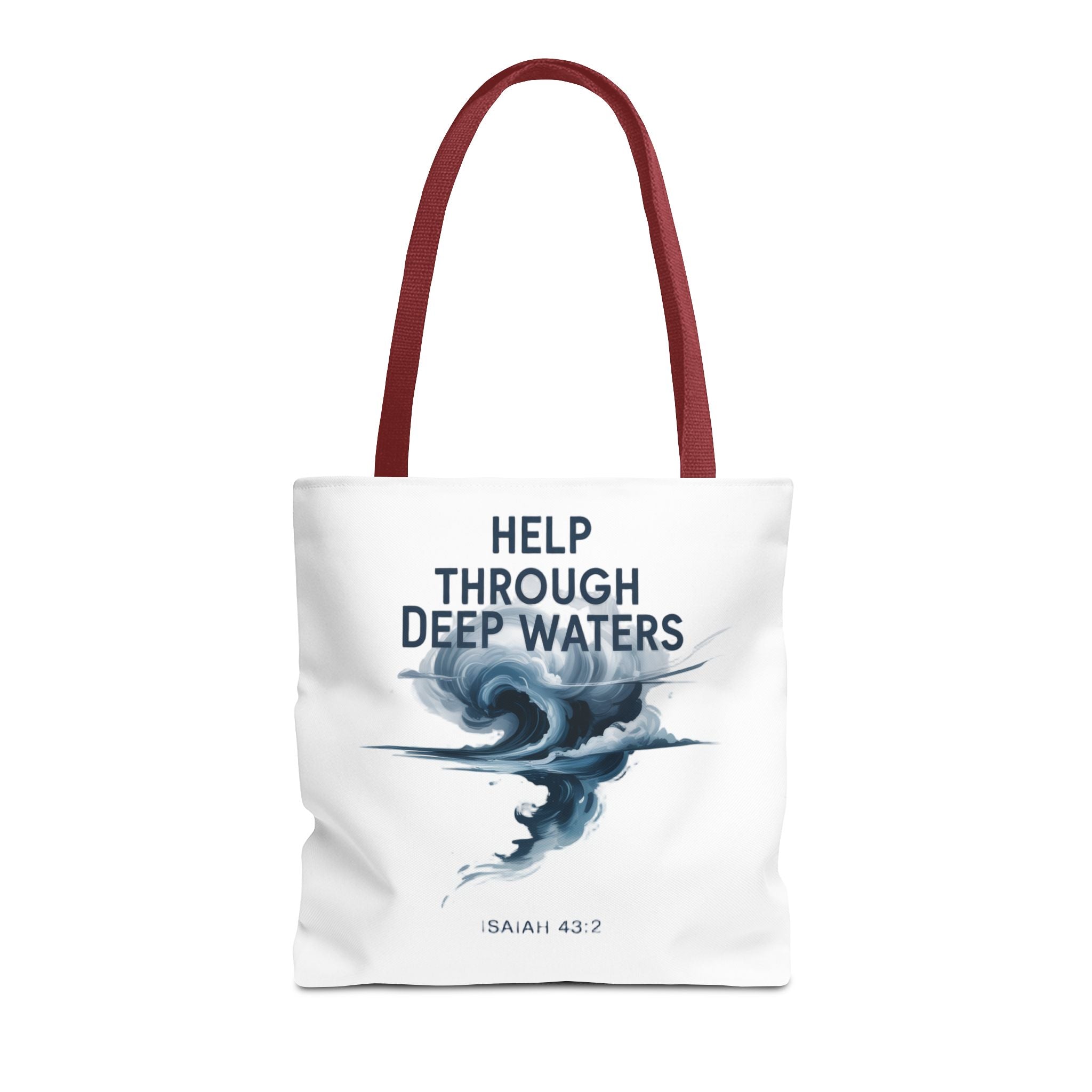 Tote — "Help Through Deep Waters" Inspirational Scripture Tote Bag (Isaiah 43:2)