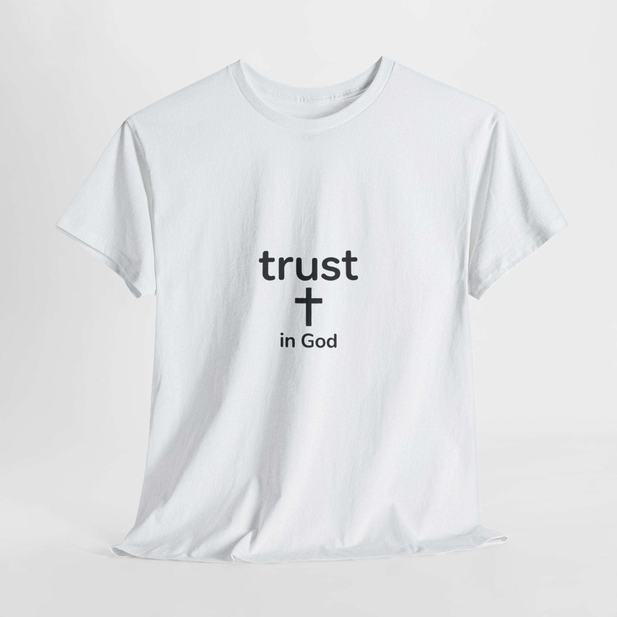 Trust in God Minimalist Cross Tee — Christian Faith T-Shirt