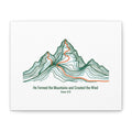 Topographic Mountain Canvas — "He Formed the Mountains and Created the Wind" (Amos 4:13)