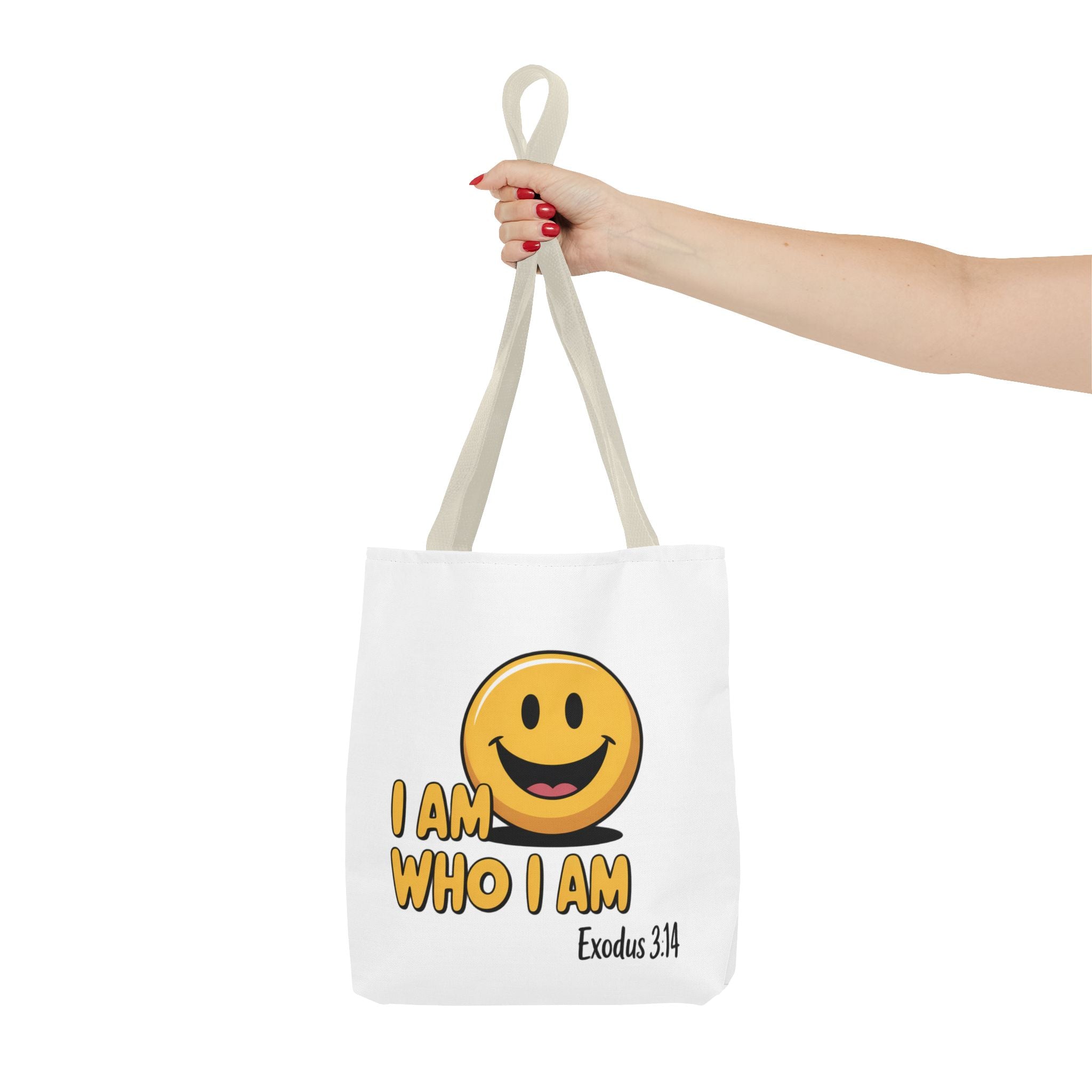 I Am Who I Am Tote Bag – Smiley Faith Design (Exodus 3:14)