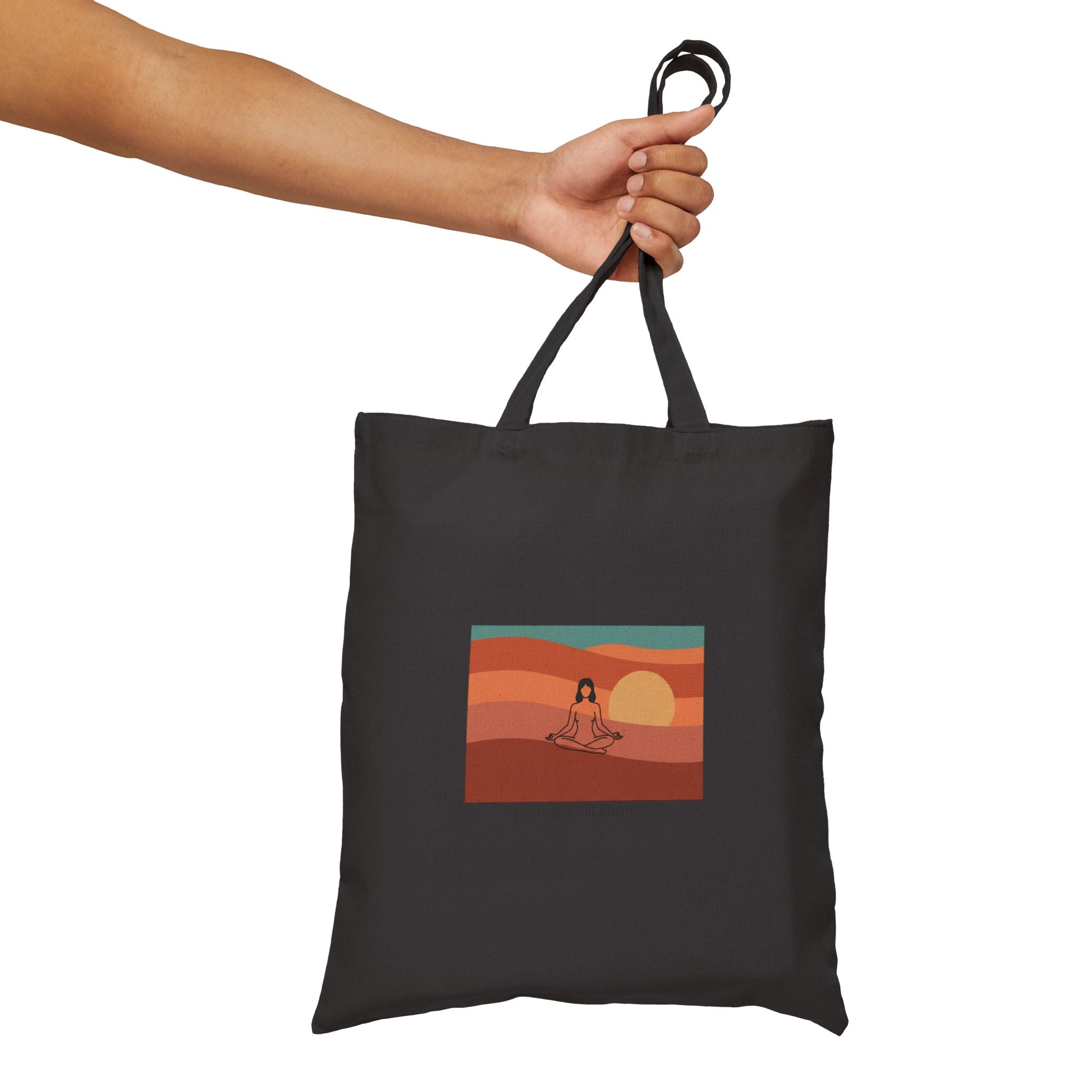 God´s Creation Desert Sunset Minimalist Tote | Southwestern mesa, adobe-inspired neutral art