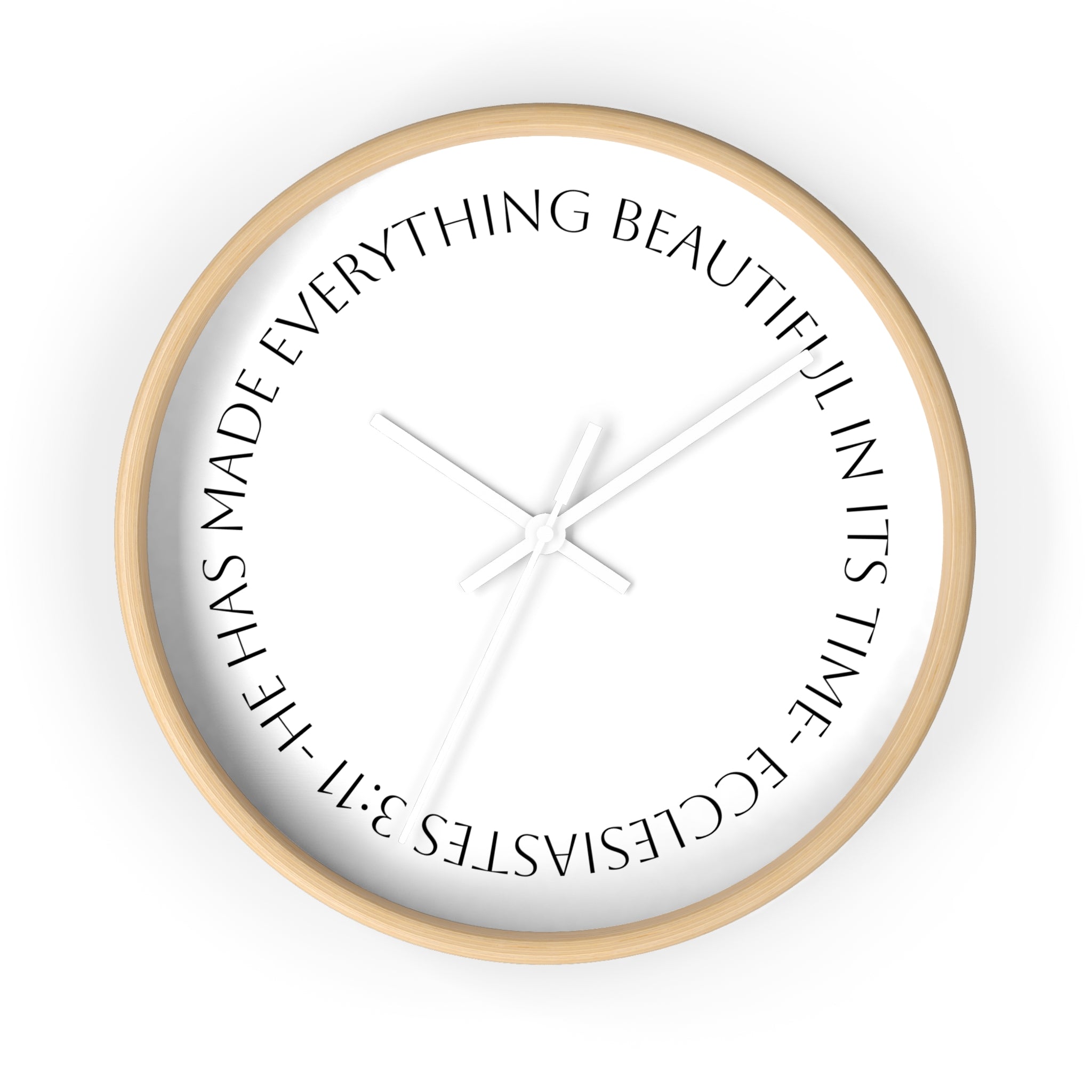 "Everything Beautiful In It´s Time"— (Ecclesiastes 3:11) Scripture Decorative Wall Clock