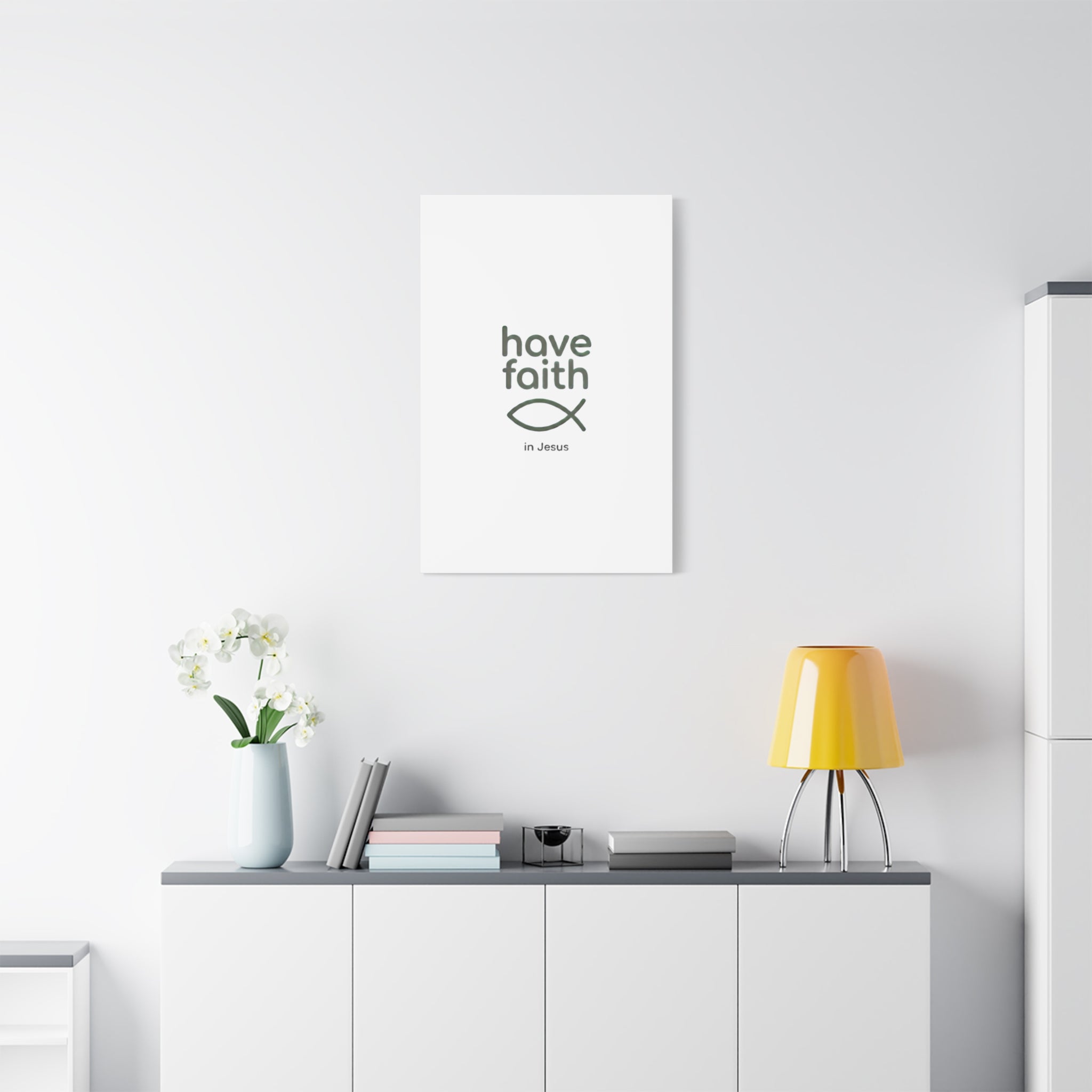 Have Faith in Jesus - Minimal Fish Canvas