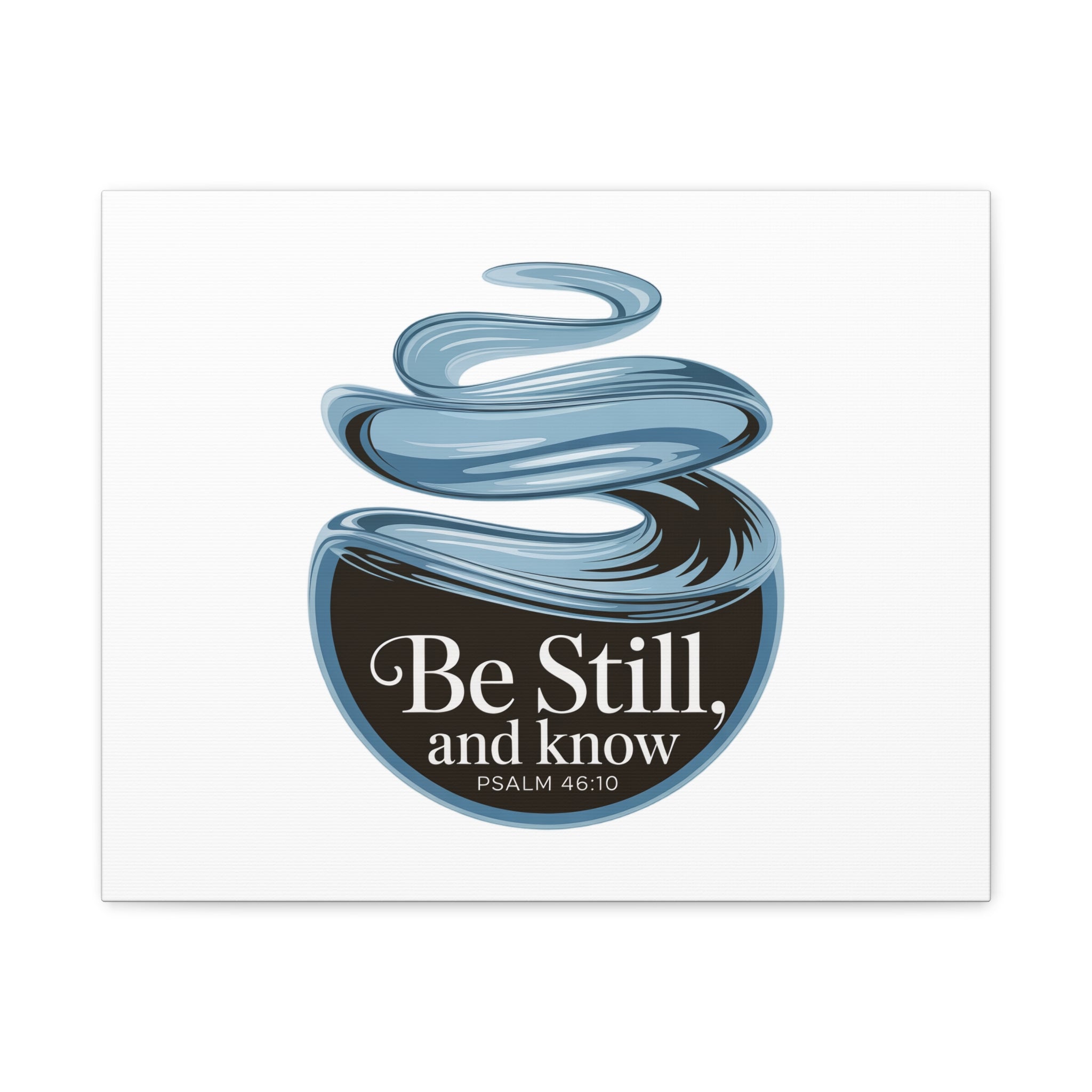 Be Still & Know Canvas Wall Art — Minimal Heart Quote Stretched Matte Canvas