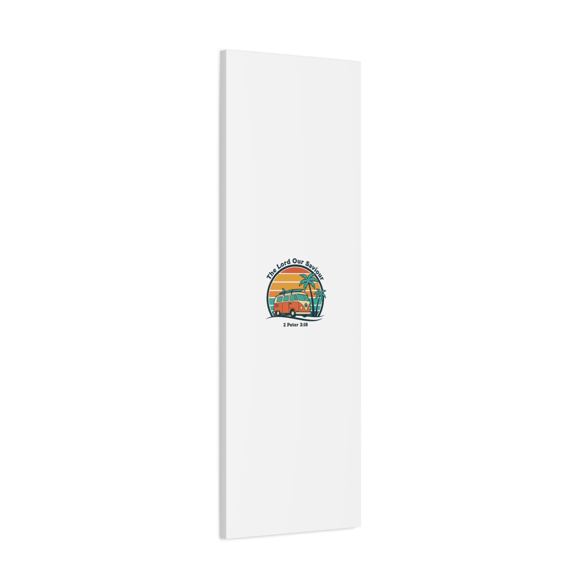 The Lord our Saviour, Retro Surf Sunset Canvas | 70s Van Palm Postcard, Analog Sunshine Aesthetic