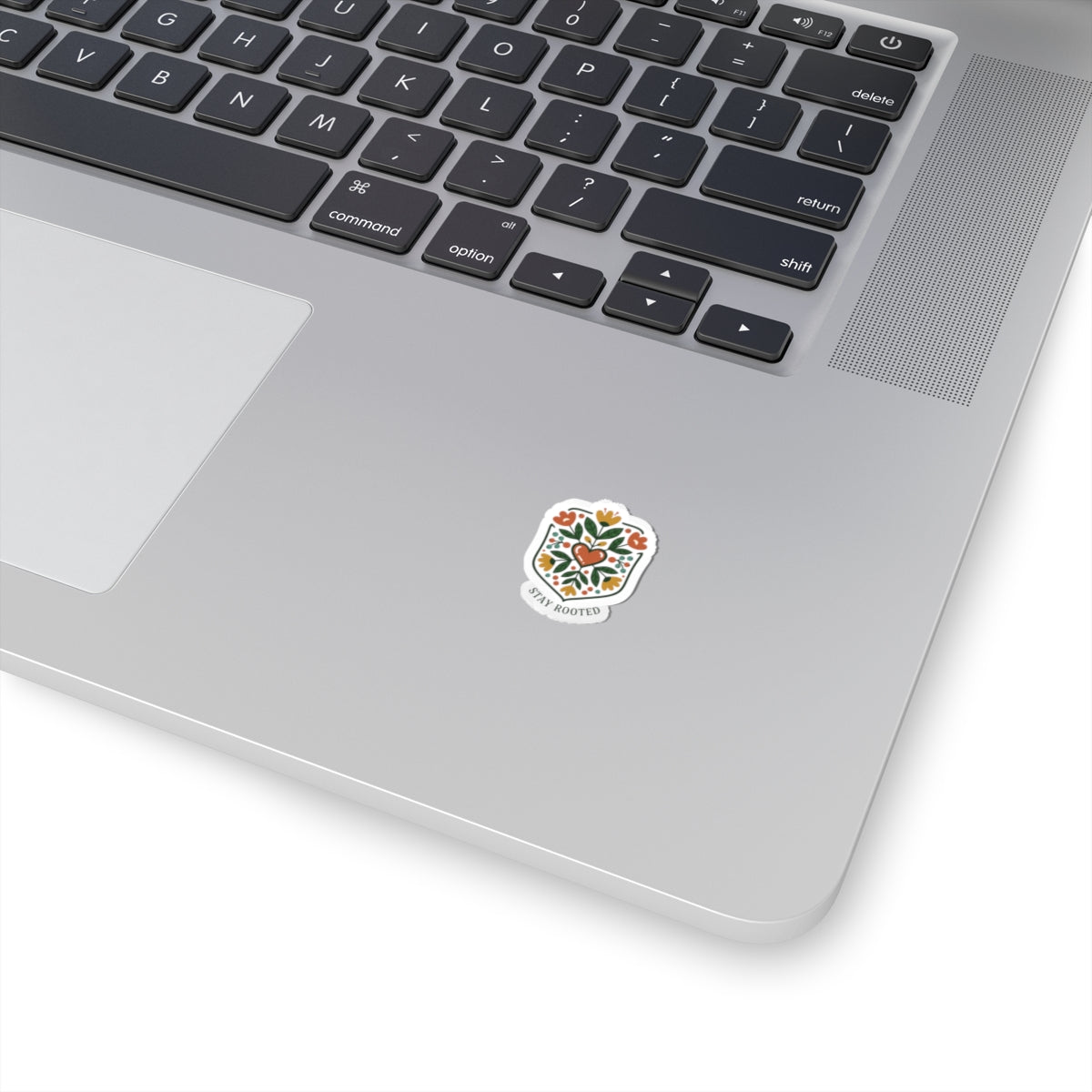 Stay Rooted Folk Botanical Sticker | hand drawn, embroidery style clover