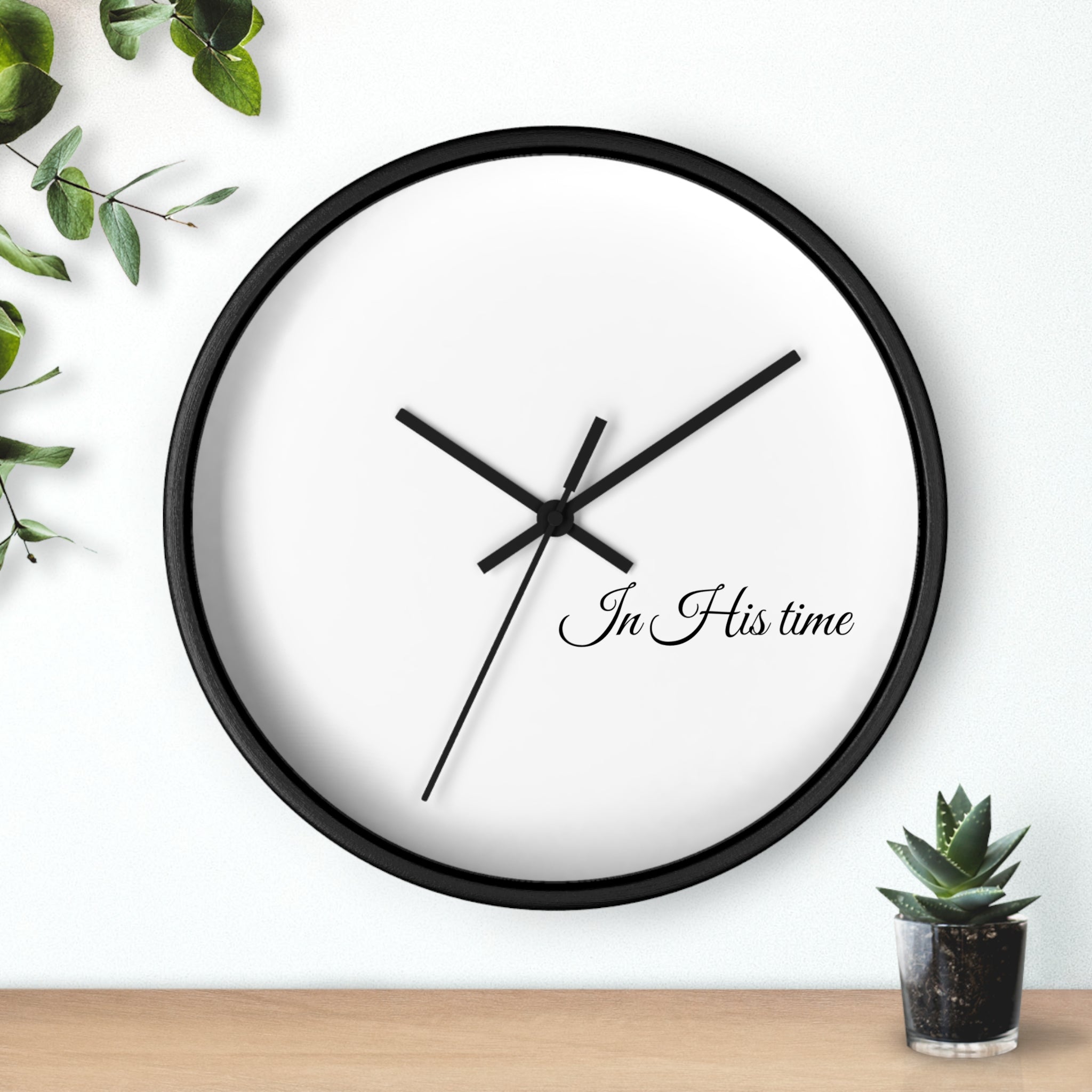 In His Time Wall Clock — Minimalist Bible Scripture Clock