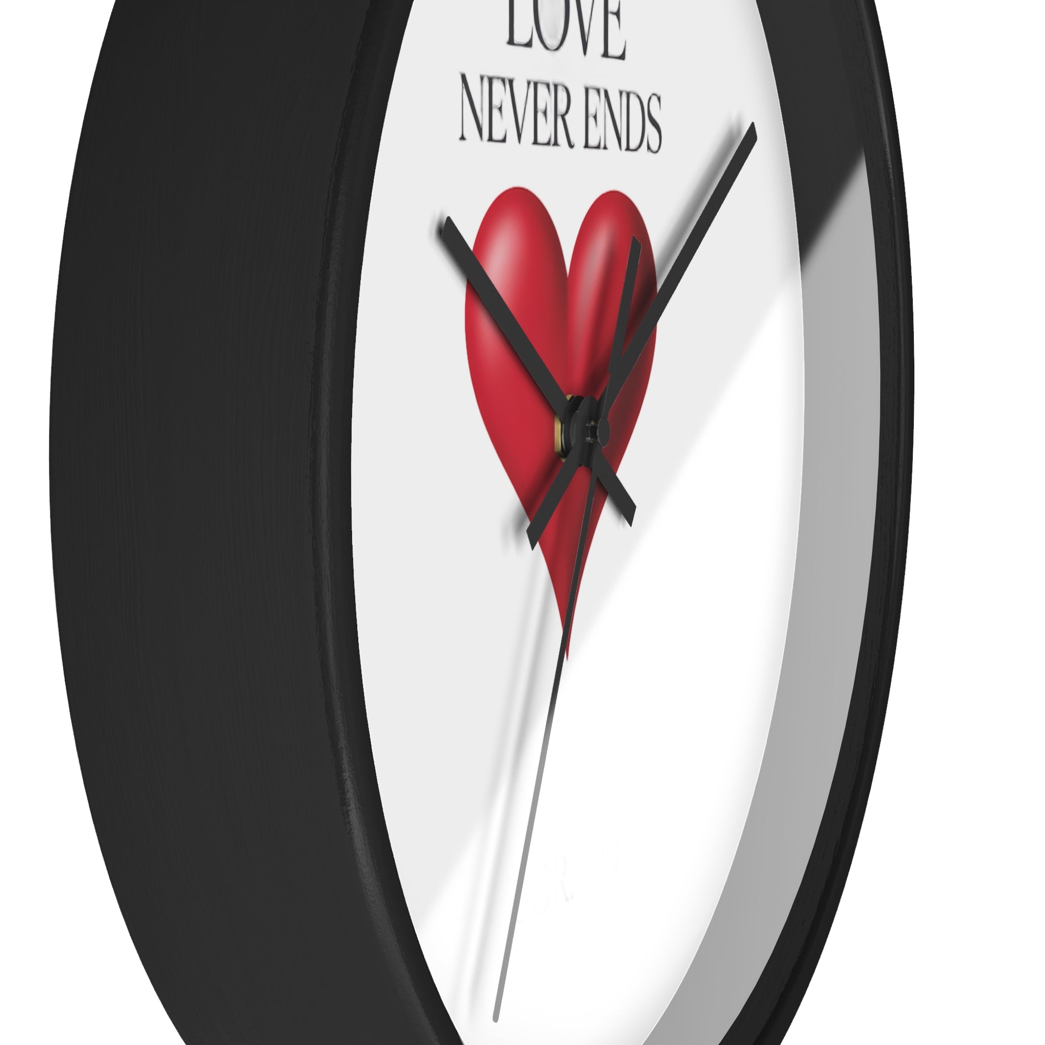 Wall Clock — "Love Never Ends" Heart Decorative Wall Clock | Romantic Home Decor, Valentine’s Day Gift