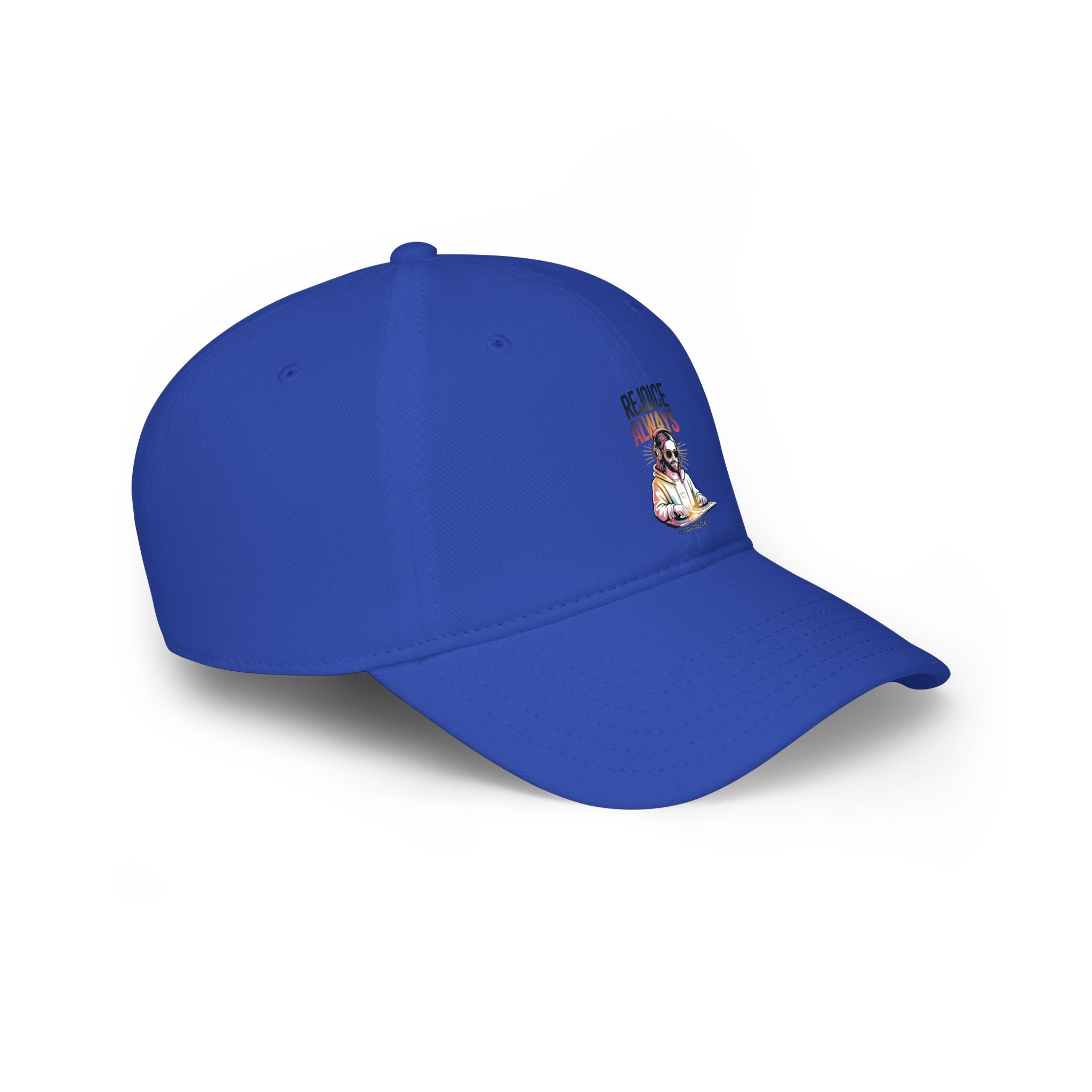 Low Profile Baseball Cap — Vintage 'Rejoice' Skull DJ Graphic Cap