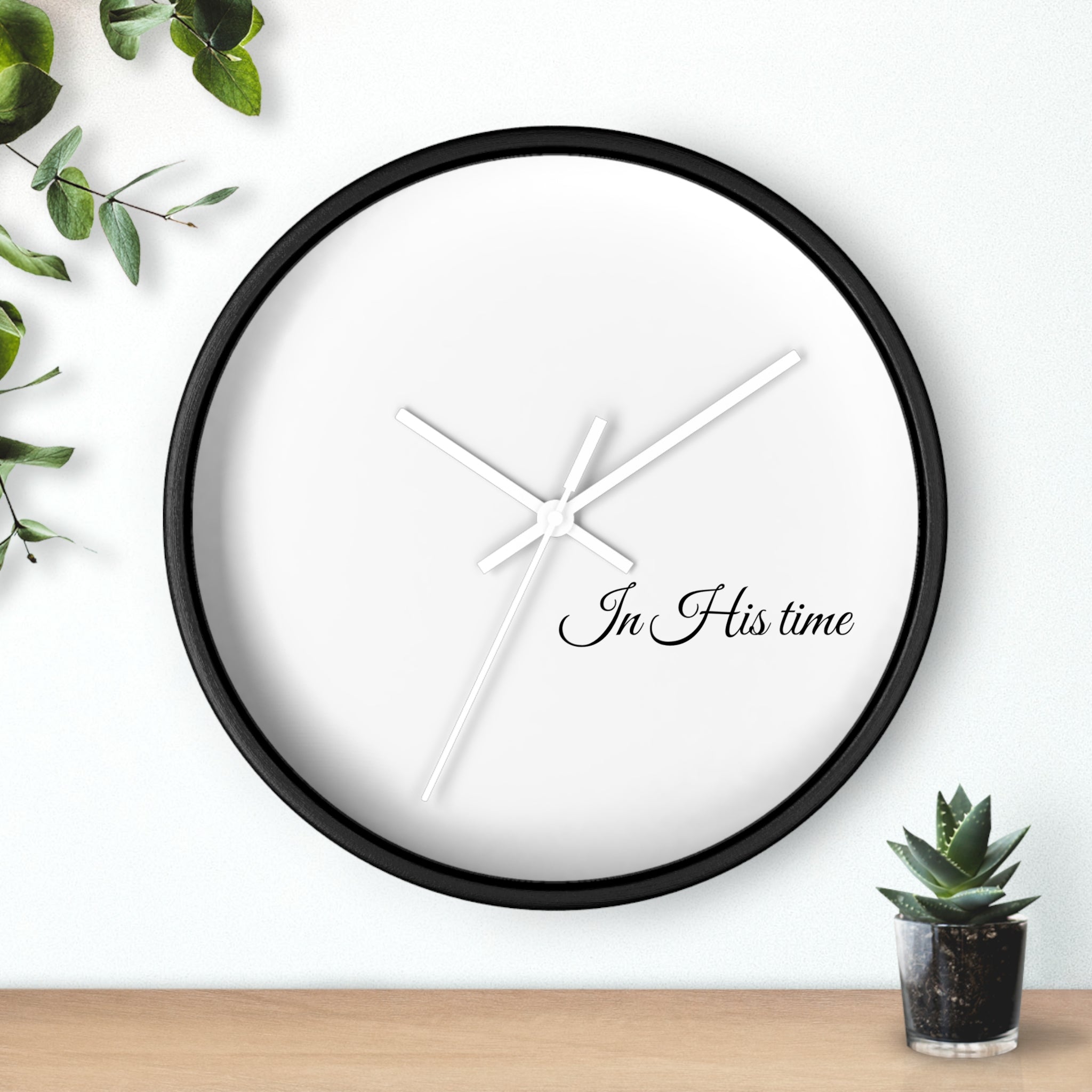 In His Time Wall Clock — Minimalist Bible Scripture Clock