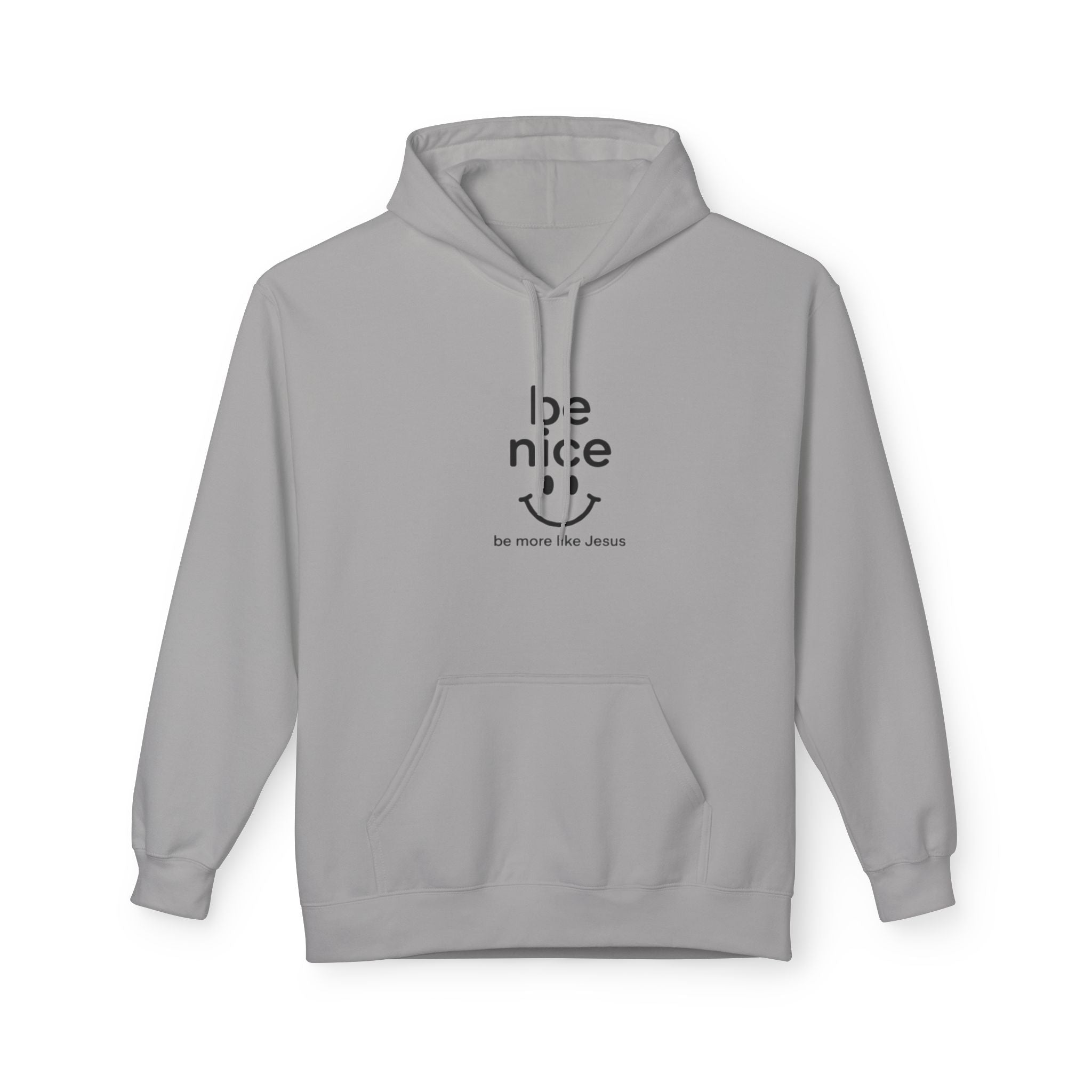 Be Nice' Minimal Smiley Hoodie — Casual Positive Message Pullover