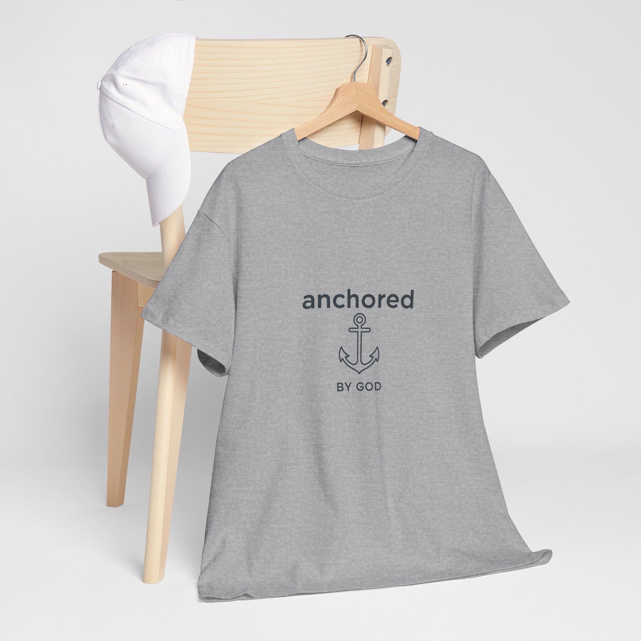 Anchored by God Christian T-Shirt — Inspirational Faith Tee