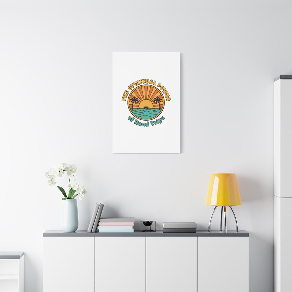 Spiritual Road Trips Canvas | 1970s Sunset Retro Palm Poster