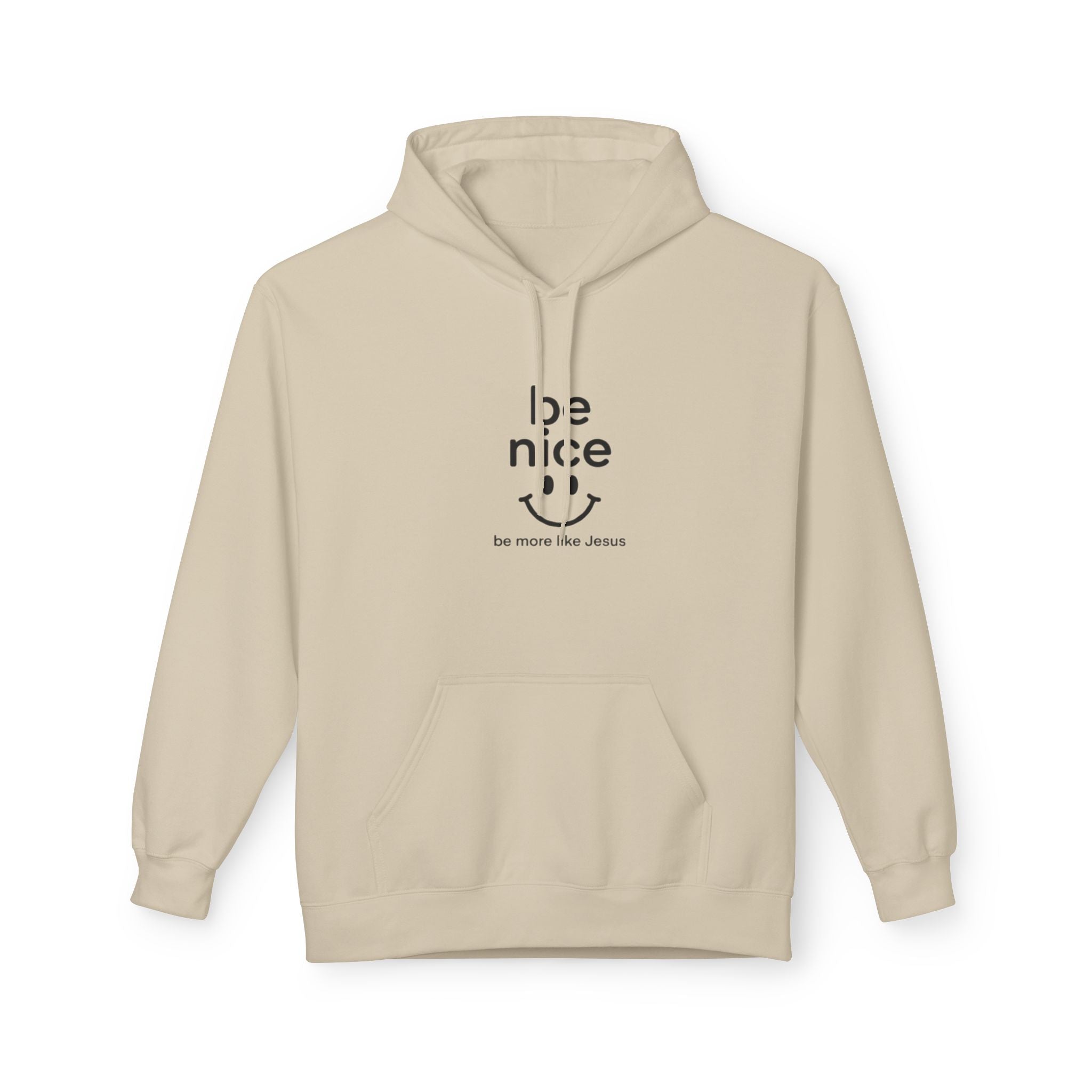 Be Nice' Minimal Smiley Hoodie — Casual Positive Message Pullover