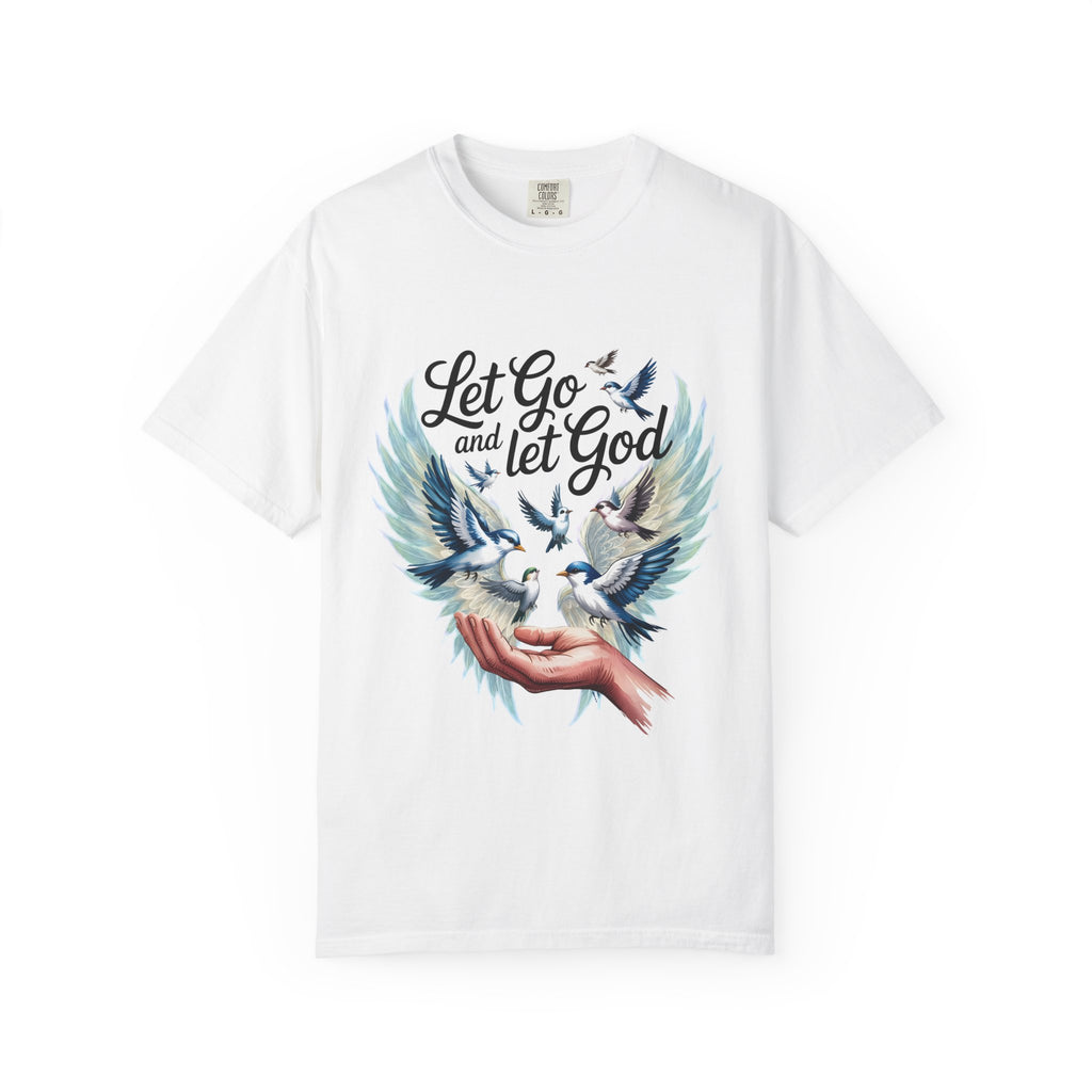 Angel Wings Graphic T-Shirt — Pastel Blue Feather Back Print