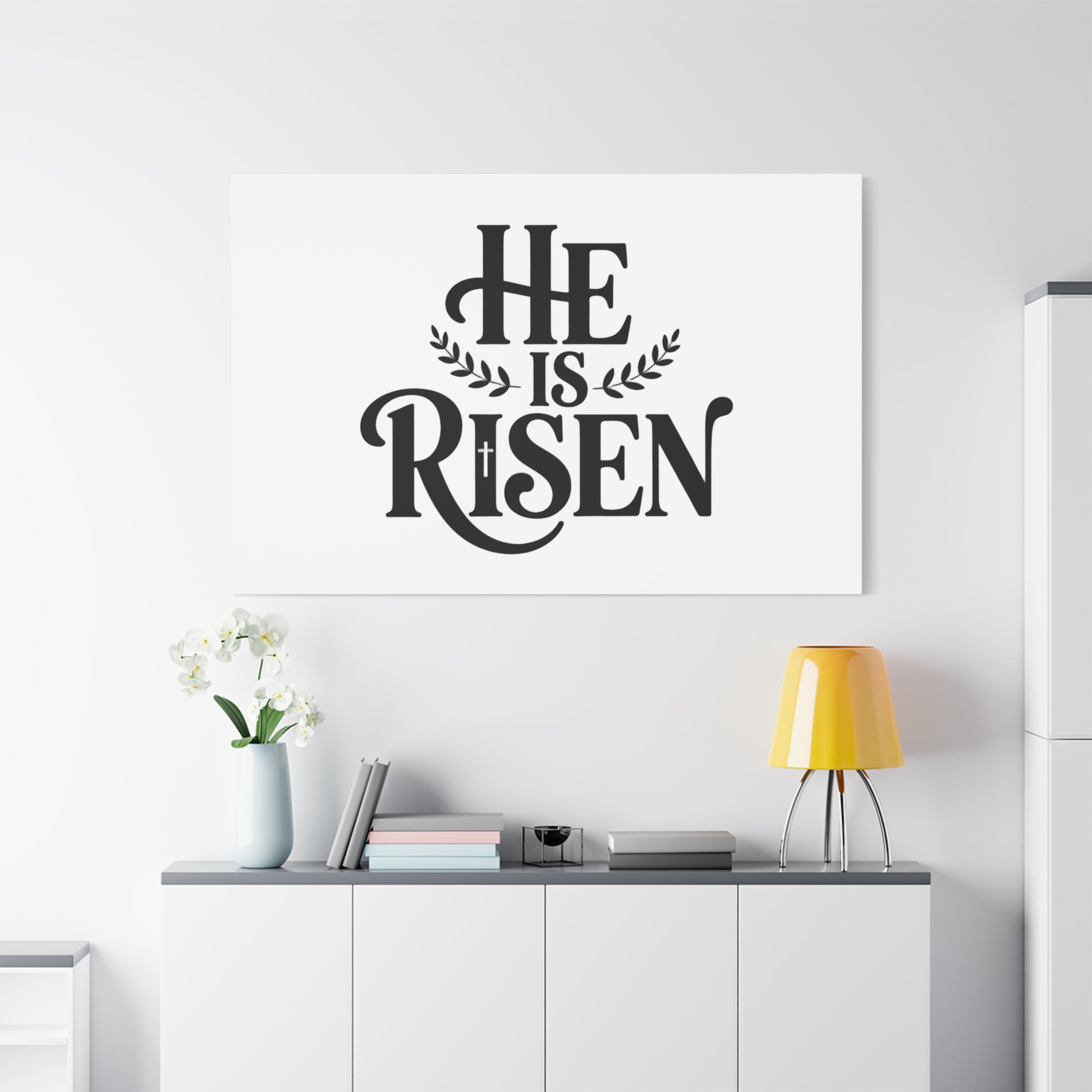 He Is Risen Canvas Print — Christian Easter Wall Art, Matte Stretched Canvas