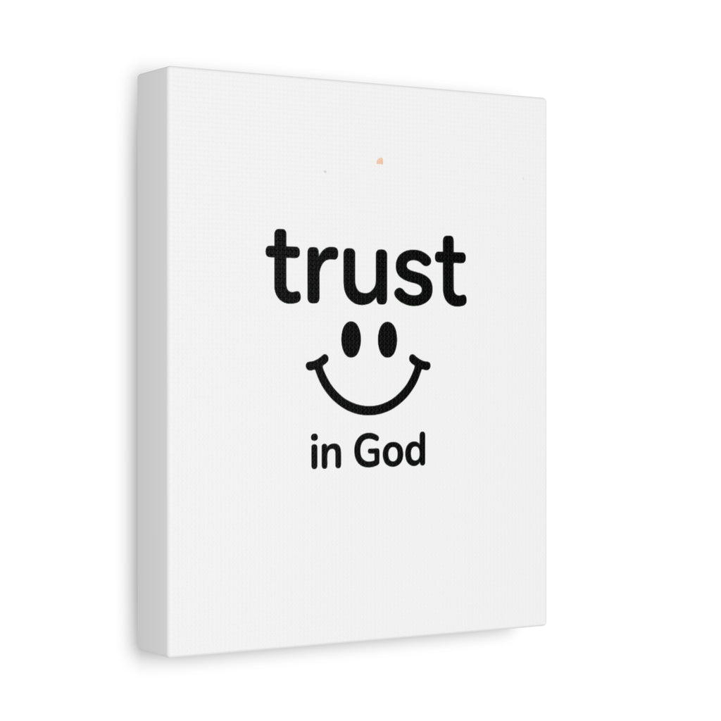 Trust in God Canvas Wall Art — Minimal Heart Quote Stretched Matte Canvas