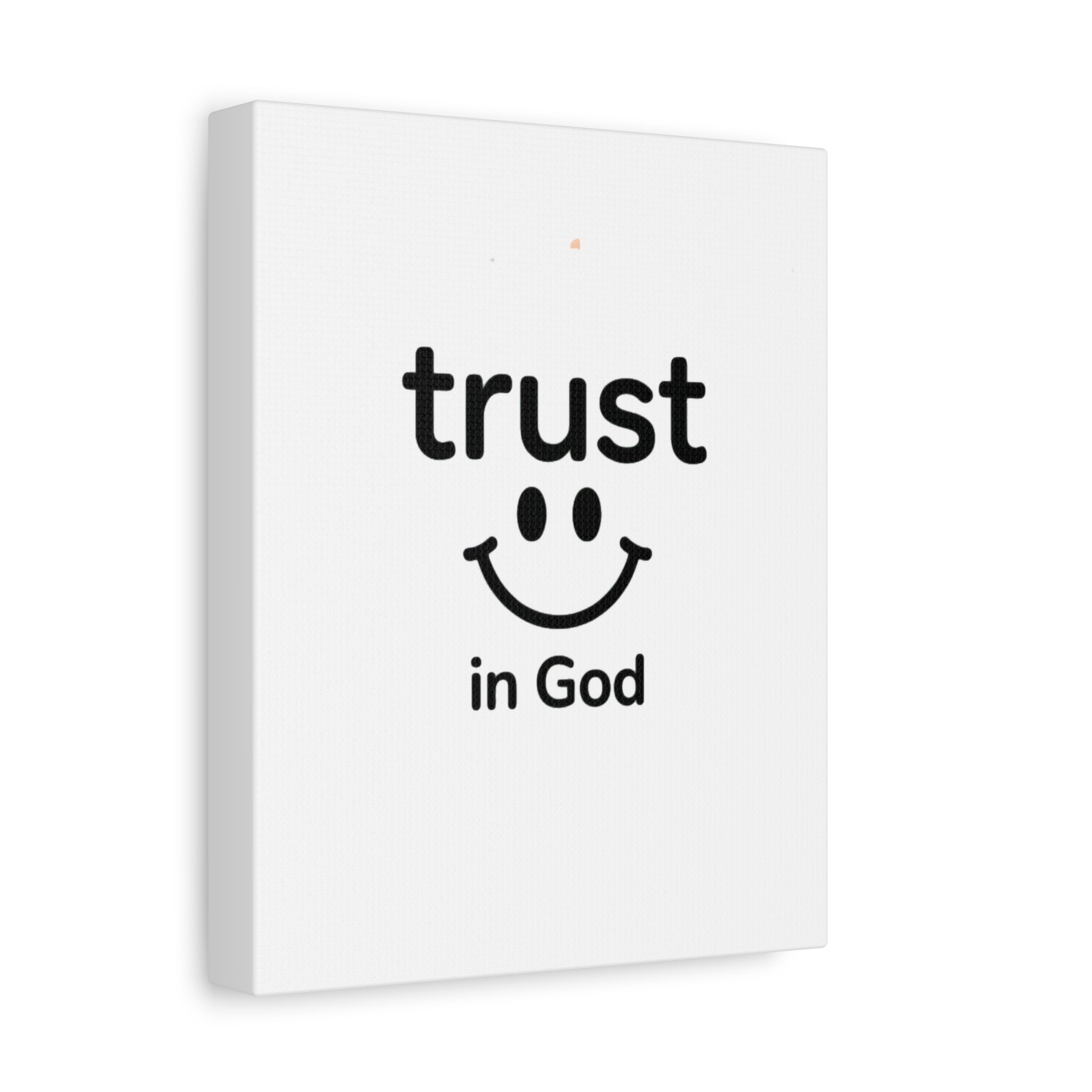 Trust in God Canvas Wall Art — Minimal Heart Quote Stretched Matte Canvas