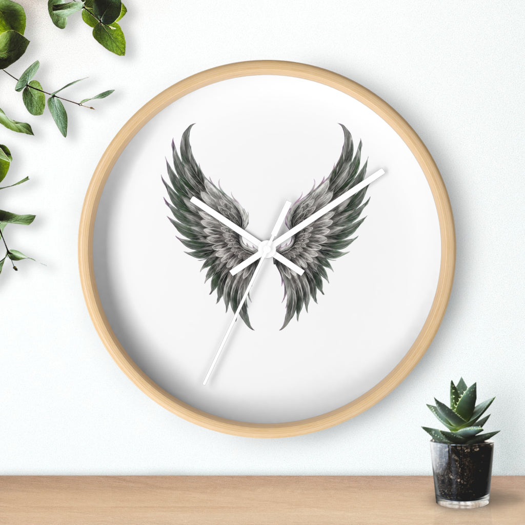 Angel Wings Wall Clock — Minimal Feathered Wing Timepiece