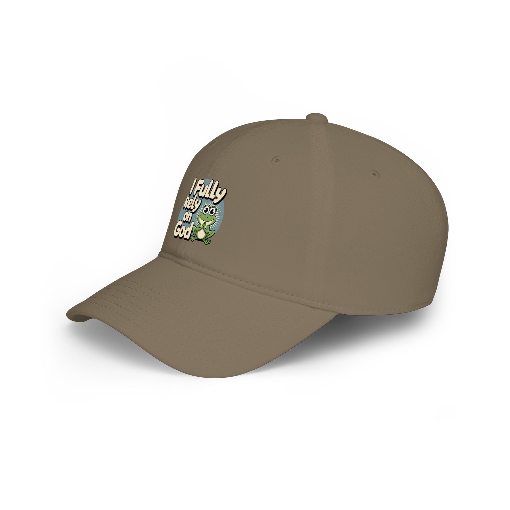I Fully Rely on God Frog Cap - Low Profile Baseball Hat, Christian Faith Baseball Cap