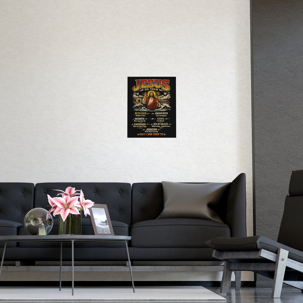 Jesus on Tour Matte Poster — Christian Map Tour Art (Places Jesus Visited)