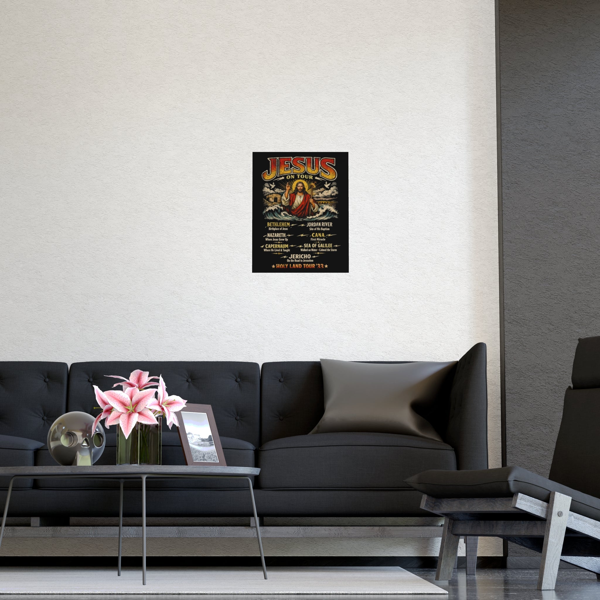 Jesus on Tour Matte Poster — Christian Map Tour Art (Places Jesus Visited)