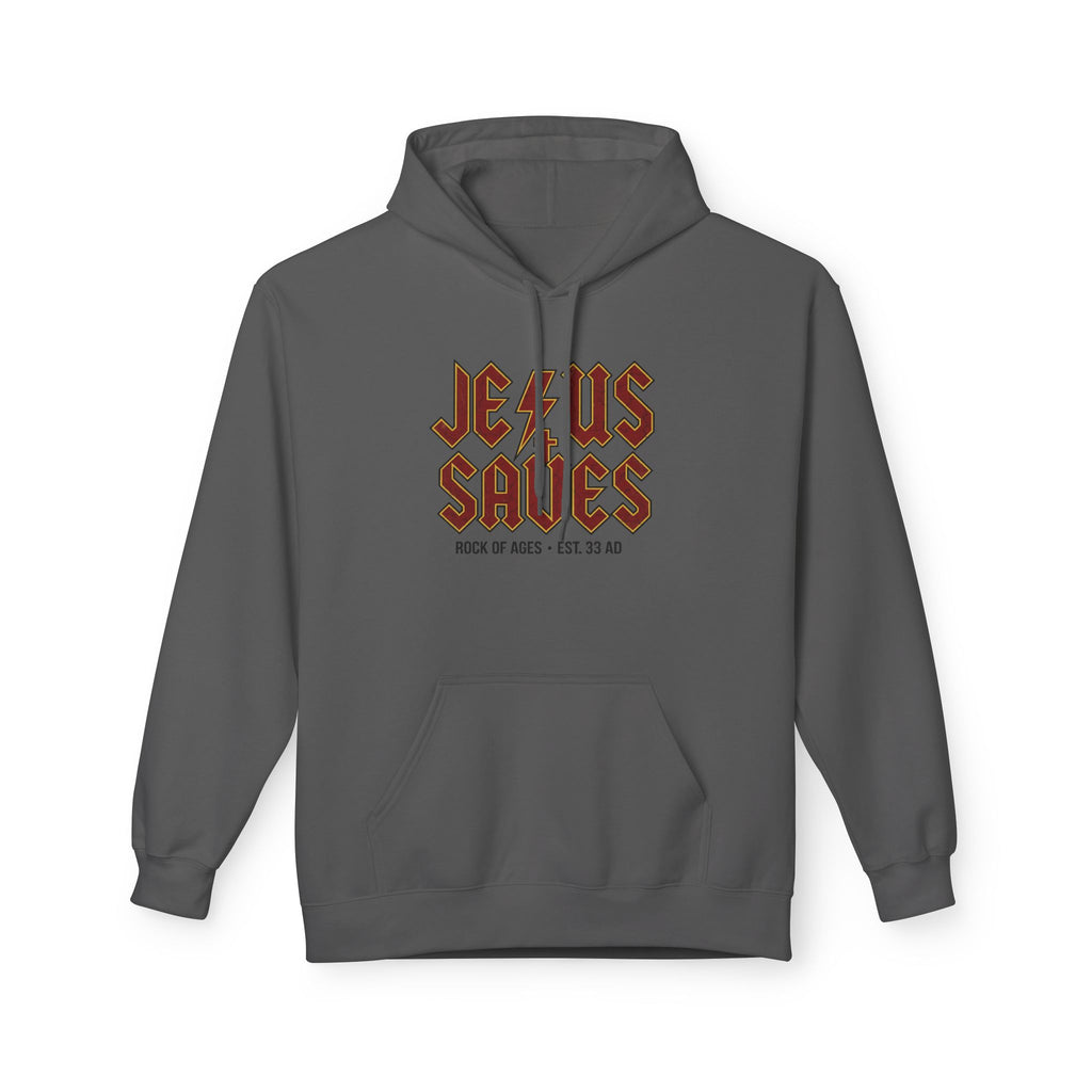 Jesus Saves Hoodie — Rock of Ages Vintage Christian Sweatshirt