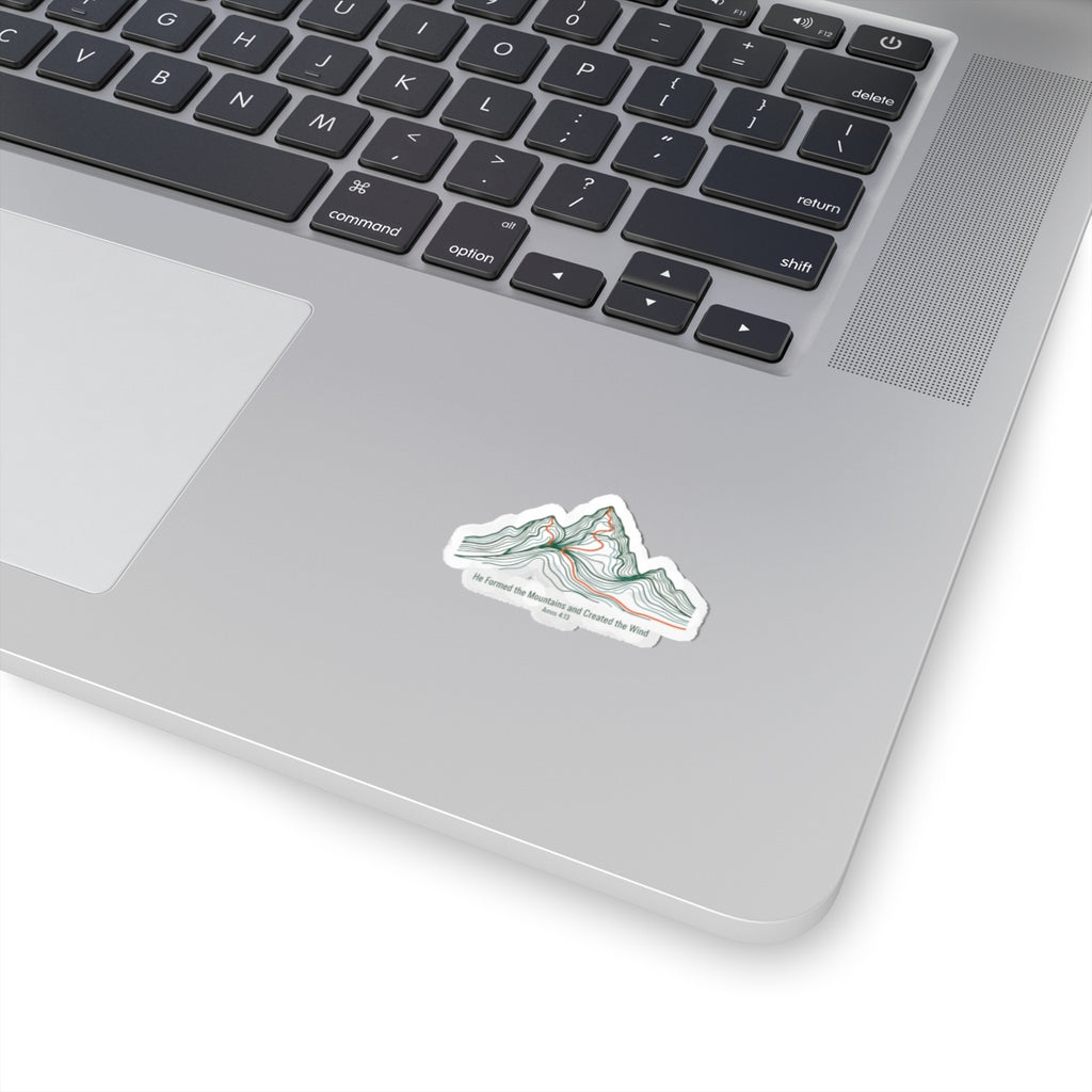 Contour Mountain Topo Sticker | topographic map print, contour line design