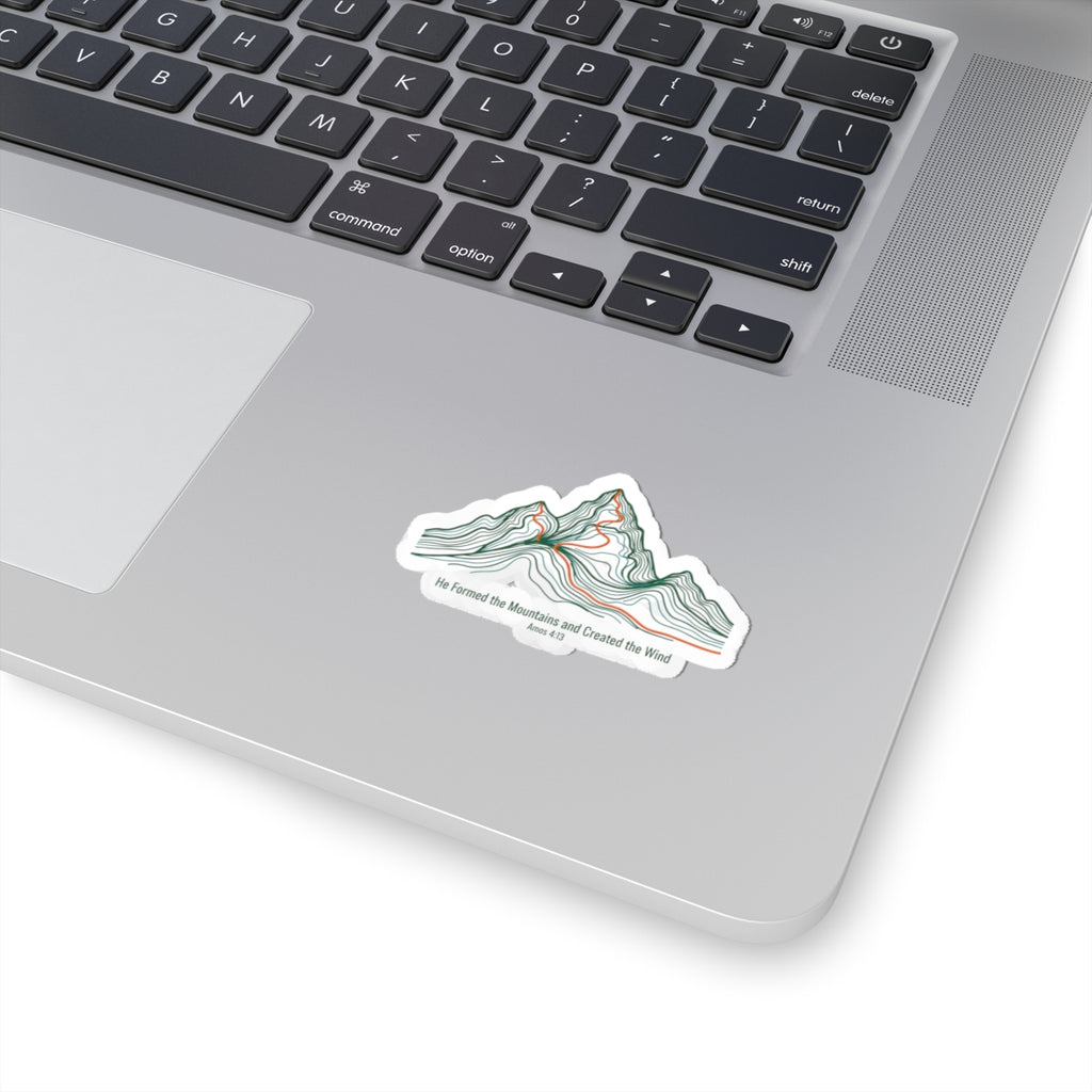 Contour Mountain Topo Sticker | topographic map print, contour line design