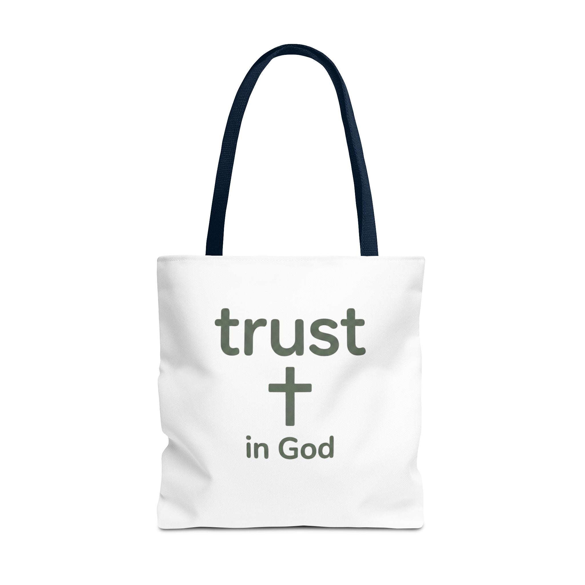 Faith Tote Bag — "Trust in God" Canvas Carryall with Cross