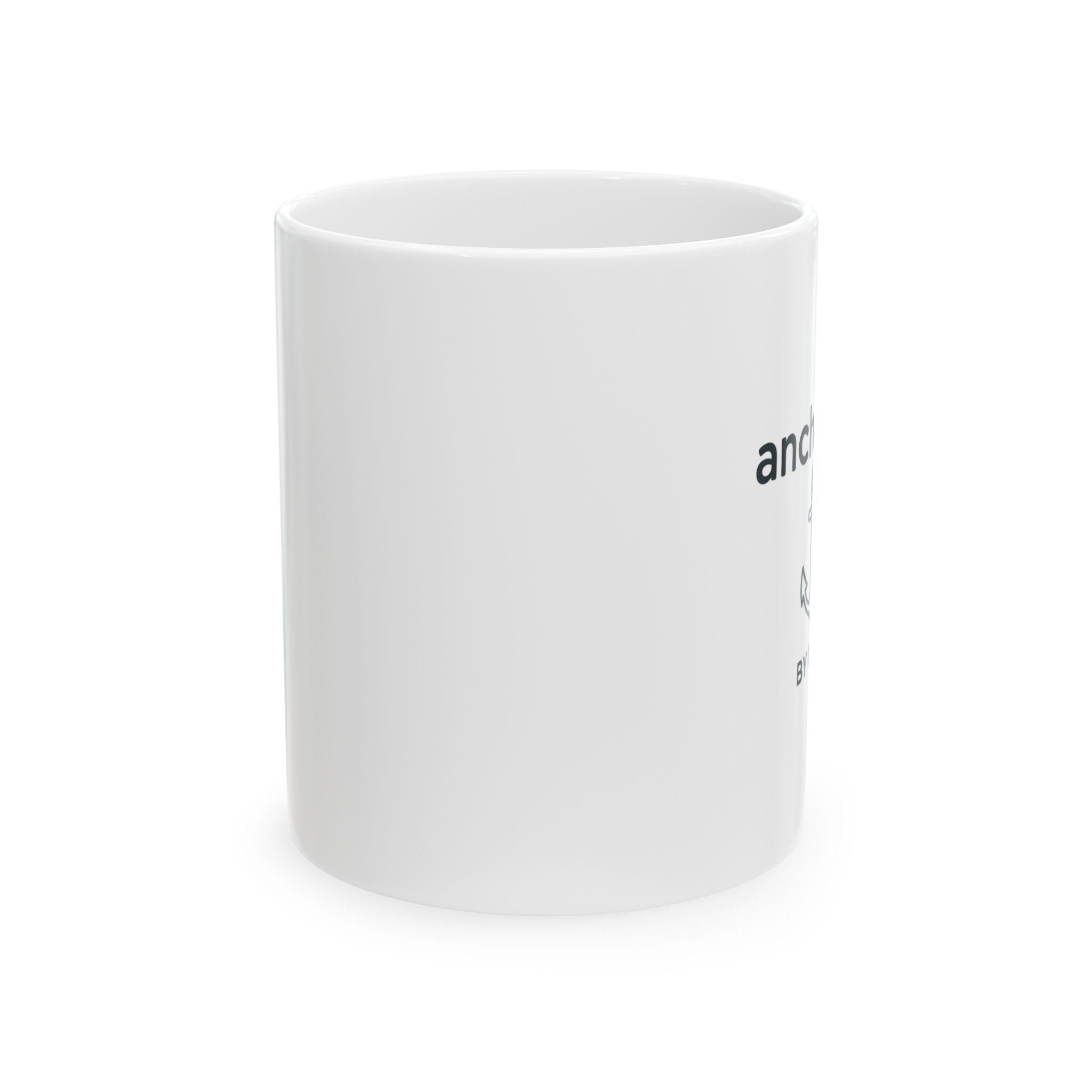 Anchored by God Mug — Minimal Anchor Faith Coffee Cup
