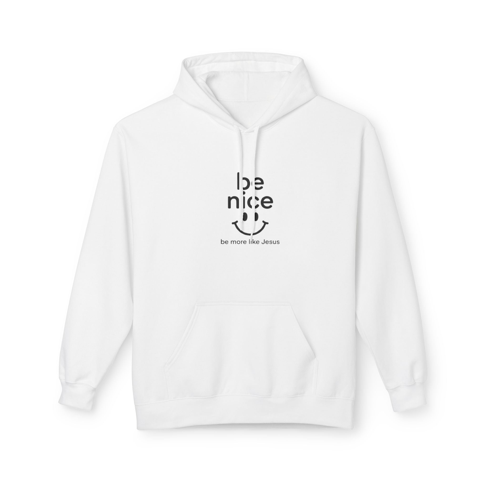 Be Nice' Minimal Smiley Hoodie — Casual Positive Message Pullover