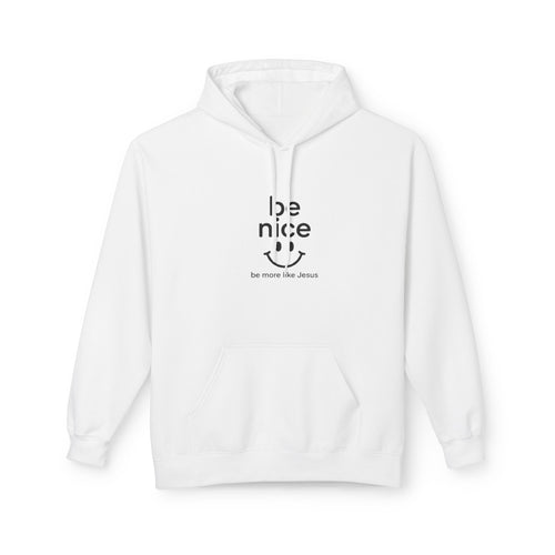Be Nice' Minimal Smiley Hoodie — Casual Positive Message Pullover